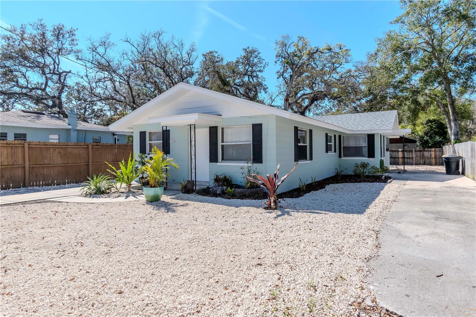 48 hour notice to SHOW+++Introducing a wonderfully located 2 unit: LIVE IN ONE UNIT AND RENT THE OTHER. PAYS FOR HALF YOUR PAYMENT! 2—1bed/1bath duplex under one roof in Clearwater, FL.** Legal Duplex** NO EVACUATION ZONE! No Flood insurance required in Zone X!. Extremely low maintenance yard! Highly rated Morton Plant Hospital 5 minutes away! Brand New Publix supermarket 2 mins away. This charming home features terrazzo floors, large bedrooms, private driveway, and private mailbox. With separate utility meters, a new roof in 2019, central ACs 2021/2018 and block construction, this previously remodeled kitchen with all new appliances as of 2019/2022 and bath provide a cozy living space. Fenced on 3 sides! More opportunity to continue to improve the property and increase rent (ADD Washer/ Dryer, immediate $100 or more increase)! Great location to Enjoy the convenience of world-famous white sandy beaches of Clearwater Beach nearby, as well as easy access to grocery stores and a variety of dining options. Whether you prefer to ride your bike or drive, this duplex offers easy access to all that Clearwater has to offer. Don't miss out on this fantastic opportunity to call this place home. One street over is Ed Wright Park and Playground with Shuffleboard and Horseshoe throwing club.