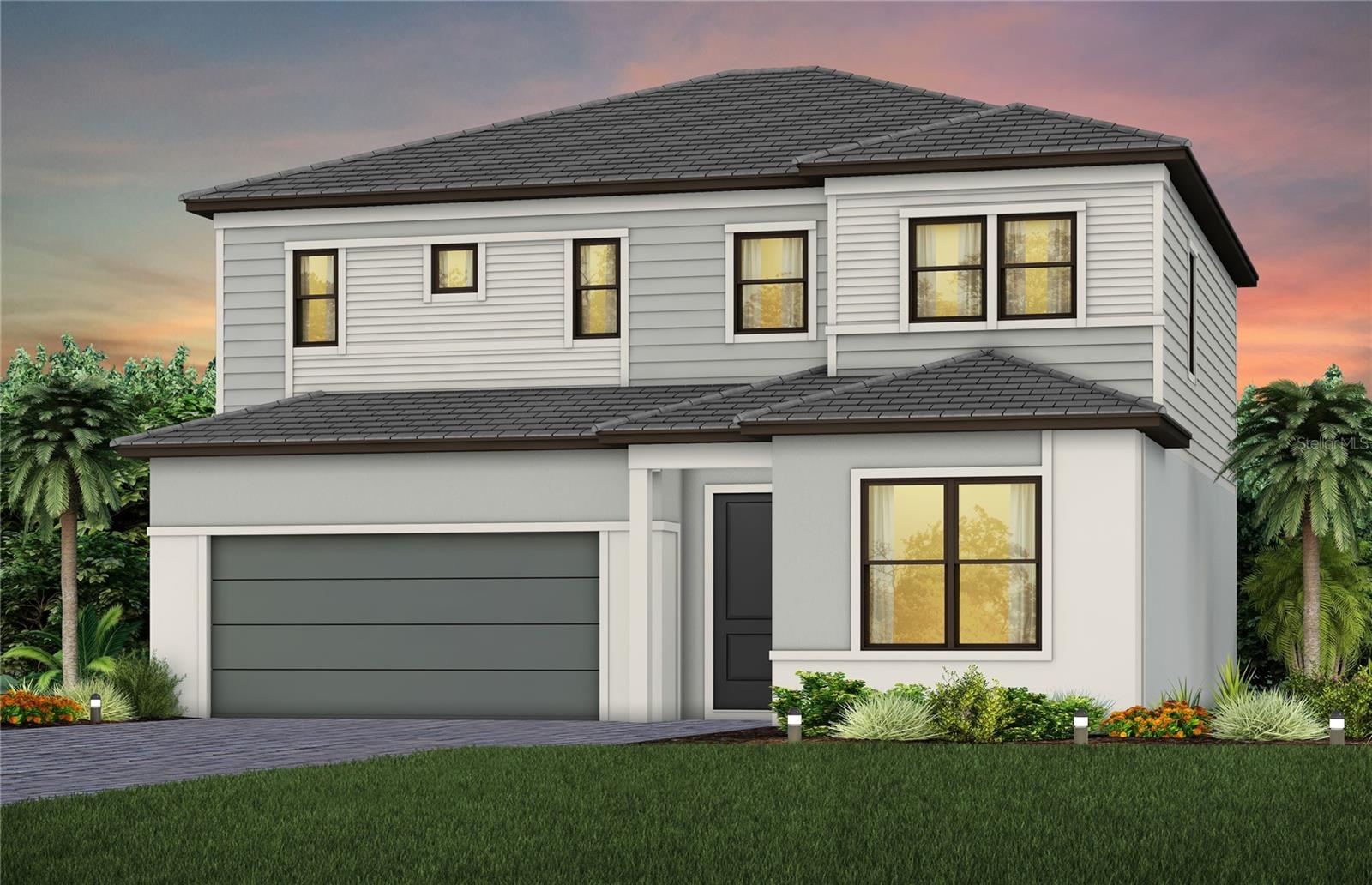 Under Construction. Under construction and slated for completion in August/September. Welcome to Grandura, a gated, maintenance-free boutique community in the heart of Sarasota, offering a rare blend of a highly desired location and new construction west of I-75. This Imperial floorplan offers 5 bedrooms, 3.5 baths, a spacious loft, and over 2,500 sq. ft. of thoughtfully designed living space—loaded with high-end upgrades throughout.
From the moment you enter, you’ll notice the elevated finishes, including 10’ ceilings, 8’ interior doors and luxury vinyl plank flooring throughout the entire first floor, creating a clean, modern feel. The open-concept layout is centered around a designer kitchen featuring white cabinetry, quartz countertops, and KitchenAid appliances, flowing seamlessly into the café and gathering room—ideal for entertaining.
Step outside to your covered lanai overlooking a private pool and spa, with outdoor kitchen plumbing already installed.
