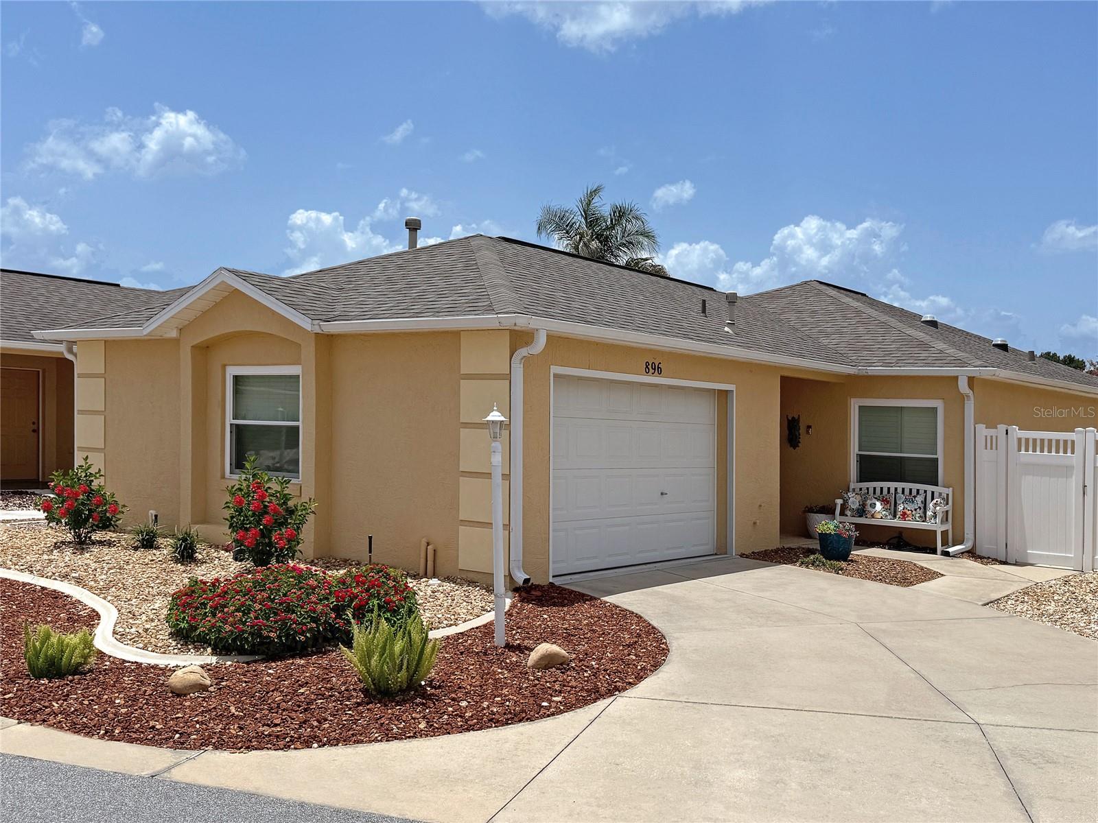 THE VILLAGES, FL - >> HOT SPOT << - BOND PAID - BEAUTIFULLY RENOVATED - RELAXING OUTDOOR LIVING! 2-bedroom, 2-bath LUXURY VILLA in HIGHLY sought-after VILLA BEREA! Nice open "Somerset" floor plan (much like the "Woodlawn" - just longer for more enjoyable living space) - >> HVAC (2022) - GAS WATER HEATER (2023) - ROOF (DEC 2019) - KNOCKDOWN TEXTURED CEILINGS (no popcorn!) // RENOVATIONS INCLUDE: KITCHEN (white and grey shiplap style wood cabinets, quartz counters, stainless steel appliances, tile flooring, lighting -- BOTH BATHROOMS: white cabinets, quartz counters, shower, lights and  fixtures -- Home also features recent CROWN MOLDING and BASEBOARDS - PLANTATION SHUTTERS, CEILING FANS and LUXURY VINYL FLOORING (living areas and bedrooms).  3 TUBULAR SKYLIGHTS FOR ADDITIONAL LIGHT. -->> Other very COSTLY UPGRADES include WATER FILTRATION SYSTEM - DOUBLE HUNG VINYL WINDOWS + 2 SLIDING DOORS - 11x21 PERGOLA - 2 ELECTRIC RETRACTABLE AWNINGS. --> NICE HOME - MAKE THIS ONE YOURS! -->  // LOCATION... VILLA BEREA is one of The Villages' HIDDEN GEMS — an island of villas surrounded by the Glenview Championship Golf Course. Despite being in the heart of seemingly endless amenities, the community enjoys a private feel with only one entrance and no through traffic. Just a few minutes away by golf cart, you'll enjoy convenient access to more than 20 restaurants, multiple grocery stores, banks, gas stations, medical offices, Walmart, Costco, Hobby Lobby, PetSmart, and more. You'll also love being near the Polo Fields, several recreation centers and pools, a variety of golf, tennis and pickleball while having easy golf-cart access to both Lake Sumter Landing Market Square and Spanish Springs Town Square. // FANTASTIC HOME - FANTASTIC COMMUNITY - FANTASTIC LOCATION --> MAKE IT YOURS! /// NOTES: Approx 40 Executive golf courses throughout the community are free to residents (trail fees additional). The 12 Championship courses are not free. // --> BOND PAID. The $247 "CDD FEE" reflected in this MLS listing IS ALREADY INCLUDED in the property tax bill amount (this is the fire dept & bond maintenance). The $2,520 FEE reflected in the MLS listing is the $210 monthly amenity fee that is charged on the water bill. // Room dimensions approximate. Information deemed reliable but not guaranteed; always verify // Excludes HOT TUB and the existing washer/dryer (there will be another washer/dryer brought in)