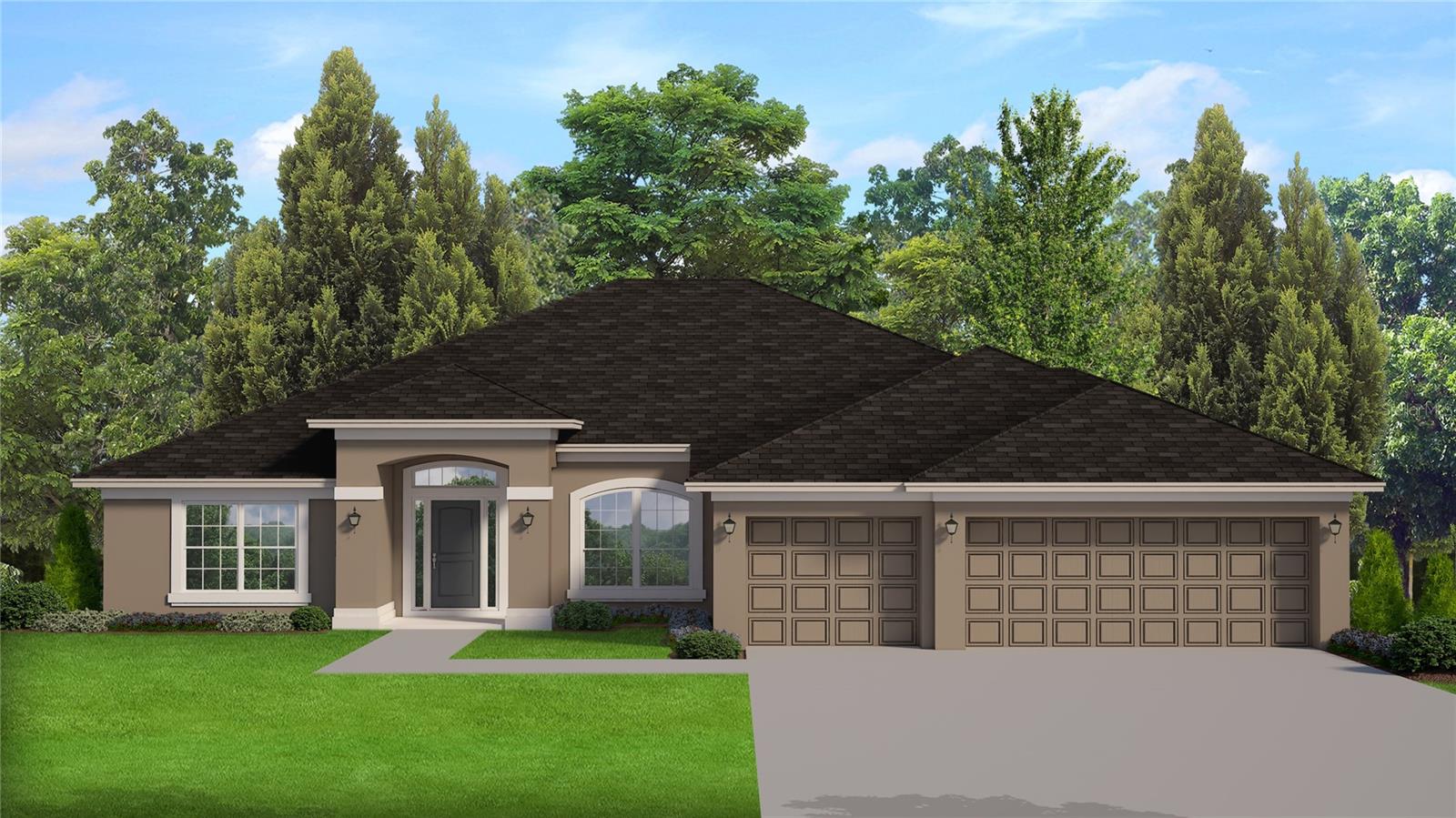 Under Construction. Brand New Home construction. Estimated completion Oct/Nov barring unforeseen setbacks in materials or labor. Spacious split and open floorplan. House has a separate living room double doors making it a perfect home office. You will love the additional height in the master bedroom with the tray ceiling complete with crown molding. Separate tiled shower and soaking tub in master bath, upgraded cabinets throughout, stainless appliances, mini-blind insert in rear doors to covered lanai. Bedroom 2 has an ensuite bathroom ideal for those weekend guests needing their own space. Tile flooring in all wet areas, TAEXX in-wall pest control system. Builder Warranty! Closing costs paid when using Seller Approved lenders. Elevation photo is rendering and used for illustration purposes only. INTERIOR PHOTOS are from same floorplan in another home that is further along. Colors and options may vary.