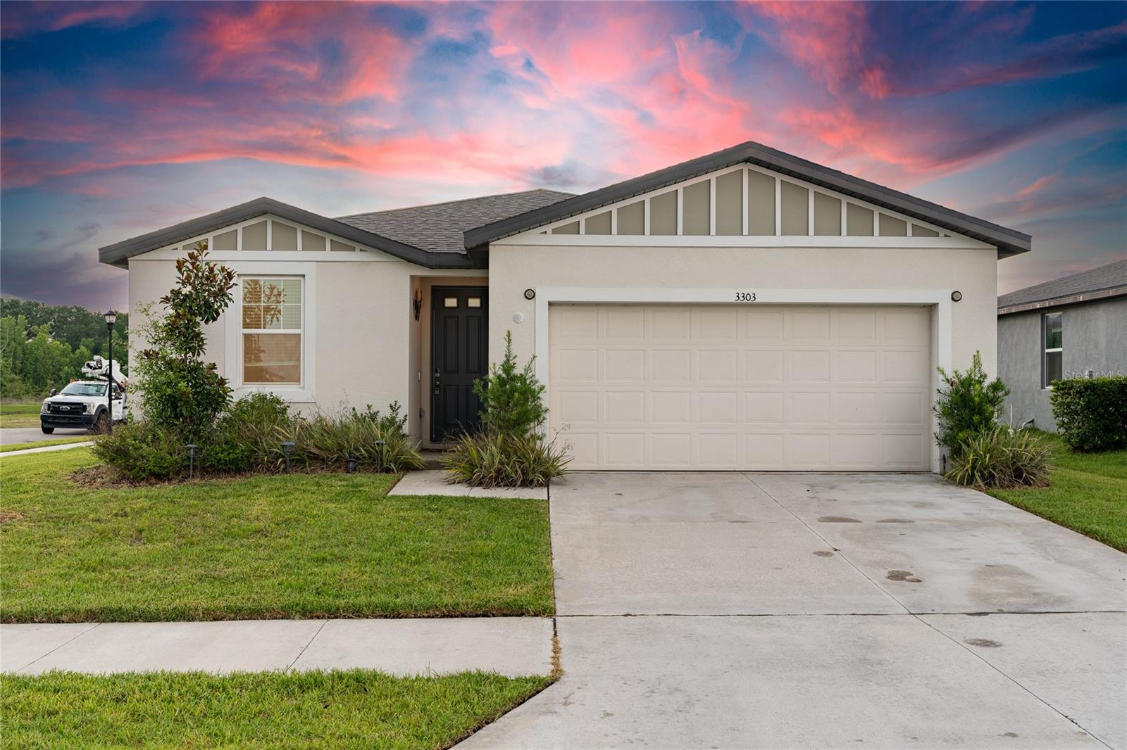 OFFERING $7,000 TOWARD THE BUYER'S CLOSING COSTS OR INTEREST RATE BUY-DOWN! USDA ELIGIBLE for qualified buyers, presenting an excellent opportunity to purchase with NO MONEY DOWN.

Welcome to this beautifully maintained 2022 Daphne model by Meritage Homes, located in the desirable Bristol Meadows community in the up-and-coming city of Zephyrhills. This thoughtfully designed 3-BEDROOM + FLEX ROOM, 2-BATH home is situated on one of the premier homesites in the neighborhood, where the backyard steals the show with BREATHTAKING SUNSET VIEWS overlooking tranquil ponds and a natural setting.

Positioned on an OVERSIZED CORNER LOT with only one side-facing neighbor and NO REAR NEIGHBORS, this home offers both privacy and picturesque scenery. Inside, you'll find a bright, OPEN-CONCEPT floor plan filled with natural light and enhanced by durable WOOD-LOOK CERAMIC TILE FLOORING throughout the main living areas, kitchen, and bathrooms.

The heart of the home is the beautifully appointed kitchen, featuring QUARTZ COUNTERTOPS, crisp WHITE SHAKER-STYLE CABINETRY, STAINLESS STEEL APPLIANCES, a spacious WALK-IN PANTRY, and a large center island with an undermount sink and BREAKFAST BAR SEATING—perfect for everyday living and entertaining. The welcoming foyer flows seamlessly into the expansive kitchen, dining area, and great room, creating an ideal space for gathering with family and friends.

Just off the foyer, the versatile FLEX ROOM offers endless possibilities as a home office, study, den, playroom, or hobby space to fit your lifestyle.

Conveniently located just minutes from Zephyrhills Downtown Historic District and Wesley Chapel's shopping, dining, and entertainment, with easy access to US-301 and STATE ROAD 56, this home combines peaceful suburban living with everyday convenience. Popular nearby destinations include Samuel W. Pasco Recreation, Skydive City, The Shops at Wiregrass, and Hillsborough River State Park, with AdventHealth Zephyrhills just minutes away. Enjoy the added benefit of a LOW HOA, NO CDD, and ENERGY-EFFICIENT FEATURES helping you save thousands each year.

Don't miss your opportunity to own this NEWER 2022-BUILT HOME offering one of Bristol Meadows' most desirable homesites and some of the most beautiful BACKYARD SUNSET VIEWS Zephyrhills has to offer.

VIRTUAL TOURS AVAILABLE. SCHEDULE YOUR PRIVATE SHOWING TODAY!