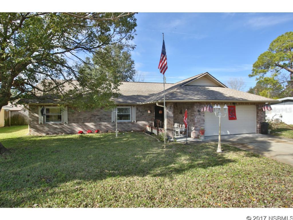 Florida Shores 3 bedroom 2 bath home with large screened-in patio 2 years, 2014 A/C, well for irrigation, double pane windows, hurricane shutters, screened in porch and freshly painted.  The backyard is partially fenced and has an orange fruit tree and a storage shed. ;Water: City