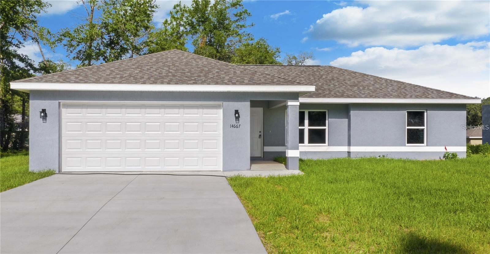 This spacious home offers modern comfort, durable construction, and thoughtful details throughout. Built with solid concrete block, it provides
lasting strength and peace of mind. The open floor plan features cathedral ceilings and elegant luxury vinyl plank flooring that runs throughout. The kitchen includes real wood cabinets, granite countertops, a large island with bar-top seating, and plenty of workspace for everyday cooking and entertaining. The master suite stands out with tray ceilings, dual sinks, large walk in closet, and a beautifully tiled walk-in shower. Both additional bedrooms are comfortably sized with ample closet space. Your investment is protected with a builder home warranty, providing added peace of mind.
***Pictures are of a Model Home and not the actual home.***
