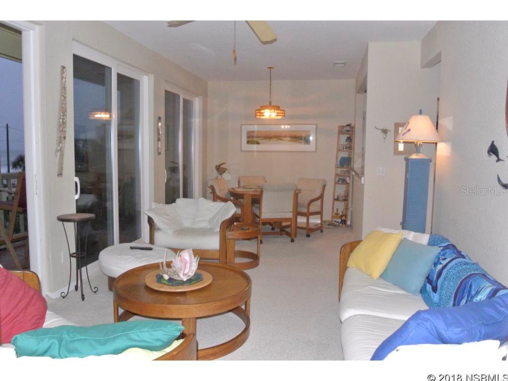 Great ocean and river views from this condominium.  Floor to ceilings windows open up to an ocean front balcony. Kitchen has Granite counter tops, Sliders 3 yrs. old, Storm Shutters East side.Located on the no-drive beach and close to river front park (with basketball, tennis, playgournd and great fishing pier). Smaller complex with private pool. 10' ceilings. Washer and dryer in residence. Great rental potential. One Pet up to 20 lbs. ;LocationDescription: Condo ;Water: City
