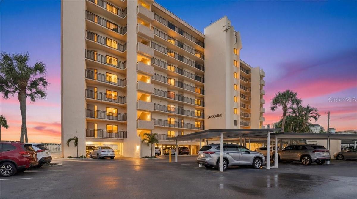 Experience breathtaking Gulf front views from the moment you step into this lovely 2-bedroom, 2-bathroom condo in Sansovino, one of Venice Island's most sought-after condominium communities. Situated on the second floor, this unit provides a stunning outlook over the beautiful Gulf waters and the beachside pool. The beautiful kitchen includes an eat-in bar, and tile floors, along with a convenient stackable washer/dryer. Enjoy unforgettable sunsets while preparing meals in this bright, airy space that flows into the great room featuring a dining area and a comfortable living room, all designed to maximize the captivating views. Retreat to the primary bedroom, which comes complete with an ensuite bathroom equipped with two closets, a walk-in closet, a spacious corner sink, and a walk-in shower with glass doors. Sliding glass doors lead to a generously-sized bonus/all-season lania offering unobstructed views of the Gulf, an ideal spot for relaxation. The guest bedroom is also generously proportioned, and the guest bathroom features a convenient tub/shower combination. A hall door provides additional privacy for guests. There is carpet and tile throughout. It's the perfect location, just looking for your personal touches to make it home. The secured building ensures peace of mind, while residents can enjoy a newly renovated clubhouse complete with a Gulfside pool and BBQ area—perfect for social gatherings and sun-soaked afternoons. Sansovino is conveniently located just minutes from historic downtown Venice, where you can explore charming shops, enjoy award-winning dining, and take advantage of local cultural offerings like the Venice Art Center and Venice Theatre. Don’t miss this exceptional opportunity to own a piece of paradise with unparalleled views of the Gulf!