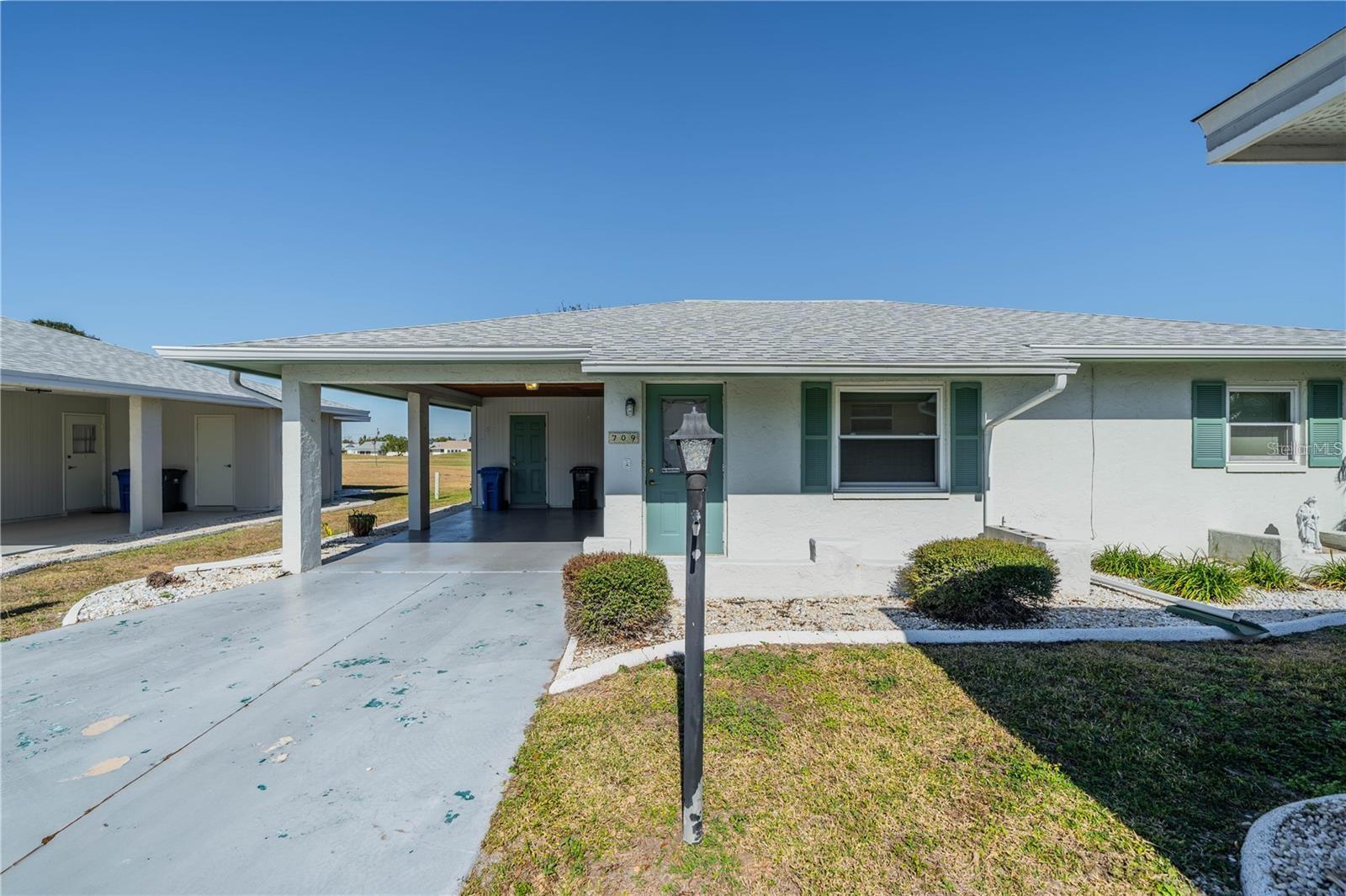 Well-maintained condo located in the highly sought-after retirement community of Sun City Center this charming two-bedroom, one-and-a-half-bath residence offers affordable living at its best and features a newer roof (2018) and 2017 HVAC for added value. The large rear Florida Room offers extra space for entertaining, relaxing or a hobby room! The laundry room off the carport is great for extra storage complete with Washer / Dryer! Priced to sell quickly!  This home has a low $115 a month HOA fee which includes county water/sewer and lawn service! Ideally situated between Tampa and Sarasota , this home offers a short drive to beautiful Gulf beaches, as well as convenient access to dining, shopping, and medical facilities.

With this location in Sun City Center, you will enjoy an active and vibrant lifestyle with an impressive array of the Sun City Center Community amenities, including multiple pools, tennis courts, volleyball, pickleball, lawn bowling, a fitness center, and over 100 clubs and social groups to choose from. Just a short GOLF CART ride away! 
Priced to sell quickly!  A one time fee of $3000 is paid at closing to the community association for the capital fund.