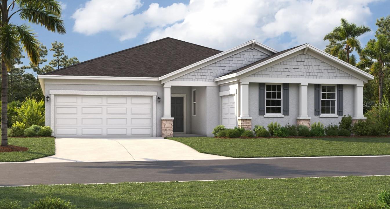 One or more photo(s) has been virtually staged. Pre-Construction. To be built. Discover the perfect home at Groves at Grand Island, where you'll experience the convenience of an oversized three-car garage, expansive grounds, and accessibility with its incredible location. Nestled between Lake Yale and Lake Eustis, and situated just off Routes 44 and 452, you'll enjoy convenient access to downtown Eustis, Mount Dora, and Orlando. Running errands or stocking up on groceries is a breeze with Publix Super Market just 7 minutes away. You'll also have access to local restaurants and shops in downtown Eustis and Mount Dora, just minutes away. If you're a fan of an active lifestyle and love the outdoors, you'll love finding numerous parks, lakes, golf courses, and nature preserves nearby. Experience a world of convenience and adventure while living in a peaceful rural setting near all the beautiful orange groves.

Welcome to The Southgate! This stunning home boasts 4 spacious bedrooms and 2 full baths, ensuring ample space for relaxation and privacy. Step inside and be wowed by the expansive open floorplan, allowing for seamless flow and endless opportunities for relaxation and entertainment. The heart of the home is the inviting living area, where large windows flood the space with natural light, creating a warm and inviting ambiance. Indulge in the expansive primary bedroom, fit for royalty. Embrace your very own personal oasis, complete with a large walk-in closet that will satisfy even the most fashionable homeowner. Imagine lounging outdoors on your large, covered patio, enveloped by the soothing sounds of nature. For the car enthusiast or those craving ample storage space, the 3-car garage is an absolute dream come true. Say goodbye to clutter and hello to convenient organization and peace of mind. No detail has been overlooked, and this residence even features a walk-in laundry room, making the chore of laundry a breeze. Practicality seamlessly merges with style in this beautiful home. *Photos are from a similar home.