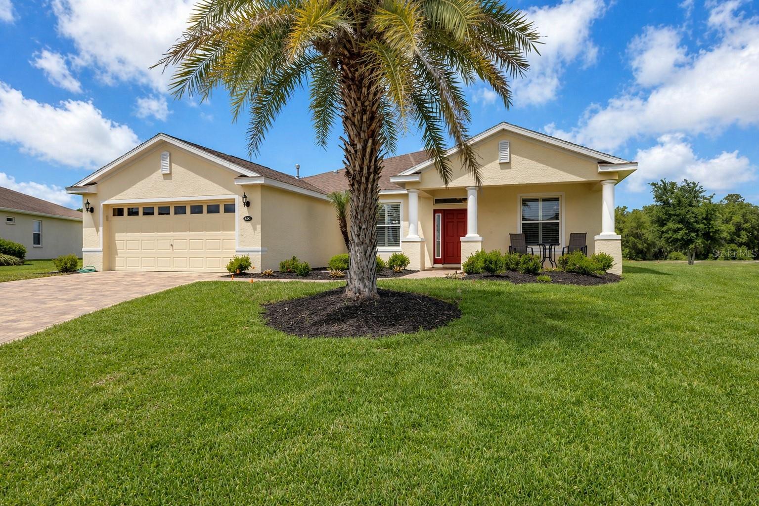 Located in Popular Guard Gated Active Adult, Resort Styled, Golf Community. Golf-View, A Paver Driveway & sidewalk welcome you to this Low Maintenance Stucco Home, 3 Bedroom 3 Bath, and Den/Flex Room w/Door. 2 Master suites with private en-suite full baths, 1 Master Suite Has separate A/C & Heat for the ultimate sleep experience. 2,565 heated square foot home built in 2018, , OPEN CONCEPT FLOOR PLAN GREAT FOR ENTERTAINING, Crown Molding, 9 foot ceilings, plantation shutters and low maintenance Luxury Vinyl Plank & Tile Floors the home, (NO CARPETS) Kitchen has plenty of cabinets and granite counters, island with bar-top & seating for 4, Stainless Steel Range & Fridge that stay. Master bedroom suite has dual vanity sinks, walk-in shower, walk-in closet and private water closet, split bedroom plan for added privacy & all bedrooms have closets, Indoor Laundry Room, Large 500+ S.F. covered & screened lanai overlooking backyard large enough for a pool. EQUIPPED WITH 22 KW WHOLE HOUSE GENERATOR, POWERED BY NATURAL GAS SO YOU NEVER RUN OUT OF FUEL. Home constructed to wind code, high & dry elevation NO FLOODING OR STORM SURGE and low wind zone which qualify home for deep & affordable insurance discounts. The property is not homesteaded, Doing so will reduce property taxes.
Has Low HOA of $129 per month includes lawn cutting, edging and blowing, 200+ channels cable T.V., 250
megabyte hi-speed internet, Wi-Fi router to broadcast signal all around home, 2 DVRs to record shows on. This Low Maintenance Stucco home is located in high demand Community
of Arlington Ridge in Central Florida with mild winters , perfect for year around golf and other outdoors activities, Golf Cart Friendly Community has 18 hole course, driving range,
putting greens, lighted tennis & pickle ball courts, heated swimming pools, hot tub, Nautilus training & cardio equipment, showers & steam room, billiards, restaurant, tavern & free
movie theater, sidewalks through entire community for those who like to walk or take Fido for a stroll, low speed limit streets are nice for bicycling. 5 minutes to 2 grocery stores,
restaurants, banks, pharmacies, 10 min. free boat ramp and fishing pier on 15,000 acre Lake, 20 Min. to Mall, Restaurants & 12 Screen Movie Theater, 45 min. to Orlando, theme
parks & airport 90 min. to Atlantic Ocean & Gulf of Mexico SJS 2026