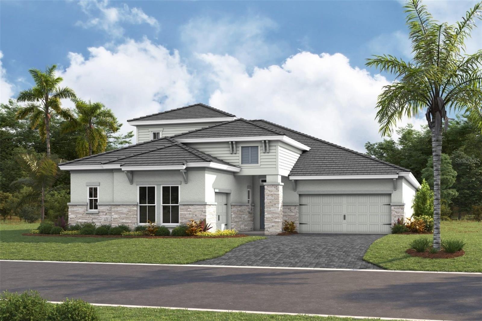 Under Construction. Gasparilla II
This Gasparilla II is currently under construction and will be ready Sept/Oct! This beautifully designed home showcases Maddox Painted Harbor cabinetry, elegant Frost Whte MSI 3CM Quartz countertops, stylish Home Nutmeg luxury vinyl plank flooring, and thoughtfully selected designer finishes throughout. Offering an impressive 3,608 square feet of well planned living space, the Gasparilla II features 4 spacious bedrooms, 4 full bathrooms, and a 3 car garage. The open concept floorplan seamlessly connects the kitchen, dining, and main living areas, creating a bright and inviting space that is ideal for both everyday living and entertaining. A private den provides the perfect setting for a home office, study, or flexible living space, while the convenient butler's pantry offers additional storage and prep space for effortless hosting. Enjoy Florida living on the covered lanai overlooking a stunning water view, creating a peaceful outdoor retreat for relaxing or gathering with family and friends. The thoughtfully designed upper level features a spacious bonus room along with a secondary bedroom and full bathroom, offering exceptional flexibility for guests, multigenerational living, or additional recreation space. Combining elegant finishes, generous living areas, and a functional layout, this home is designed to complement every stage of life.
Images shown are for illustrative purposes only and may differ from actual home. Completion date subject to change.