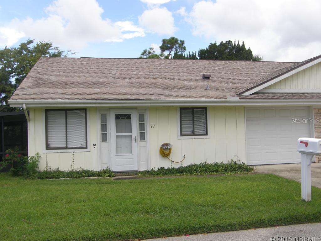 DON'T MISS OUT ON THIS 2 BEDROOM 2 BATH HOME IN SOUGHT AFTER FAIRGREEN. WILL MAKE A GREAT RETIREMENT OR SECOND HOME. CLOSE TO ALL OF NEW SMYRNA BEACH'S ATTRACTIONS AND MAJOR HIGHWAYS. MINUTES TO THE BEACH. NESTLED BETWEEN 2 GOLF COURSES, PLUS AVILABLE HEATED COMMUNITY POOL, BY OPTIONAL MEMBERSHIP. LOW ANNUAL HOA DUES PROVIDE SPRINLER SYSTEM, SUBTERRANEAN TERMITE BOND AND STANDARD CABLE TV. FEE COVERS CABLE AND COMMON AREA. All information in the mls deemed reliable, buyer to verify. being sold as is with inspections welcome. ;Water: City