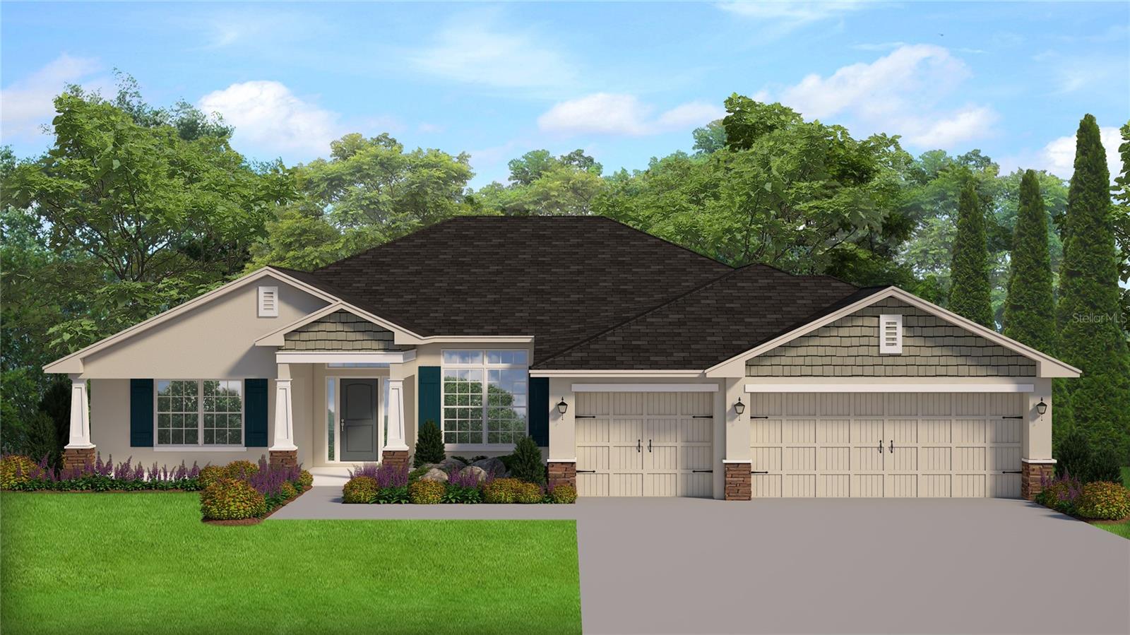 Under Construction. Step into luxury with this brand-new 4-bedroom, 3-bath, 3-car garage home with the CR elevation, designed with an exceptional open layout and an expansive extended lanai—perfect for relaxing or entertaining. Premium Features Throughout -Tile flooring Whole House, Lavish master bath with a 5-foot tiled shower & tiled floor, elegant Granite countertops in kitchen & bathrooms, upgraded cabinetry for a sleek, modern feel, High-end stainless-steel appliances (dishwasher, stove, microwave), Step ceiling in bedroom for added elegance. Beautiful exterior French glass doors leading to the covered lanai. Irrigation system with Bahai sod. Always ask about flex cash because it does change often. Adams Homes pays the majority of closing costs when using a preferred lender—making homeownership easier than ever! Prices are subject to change. All details are subject to errors & omissions.