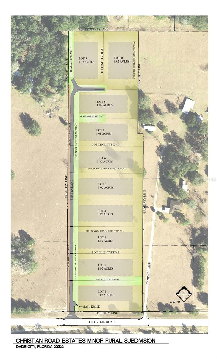 Welcome to the Small Build Ready Rural Style Community you have been waiting for! Nestled in the Rolling Hills of Dade City, with the quiet and picturesque nature all around. And you get significant freedom when you come here!  You buy the lot, you choose your builder, you choose your timeline, you build what you want with almost no restrictions! Entire site is high and dry with no flood zone. Site under Construction Likely to be completed by end of June!! All lots will have Withlacoochee Electric Ready for you when you build your dream home.

The 1-acre lot prices range from $110,000 to $120,000 depending on the lot number, and lot sizes range from 1.01 acres to 1.17 acres.  This is one listing for all of the lots.  Lots 1 and 6-10 are under contract.  Lots 2-5 are available.