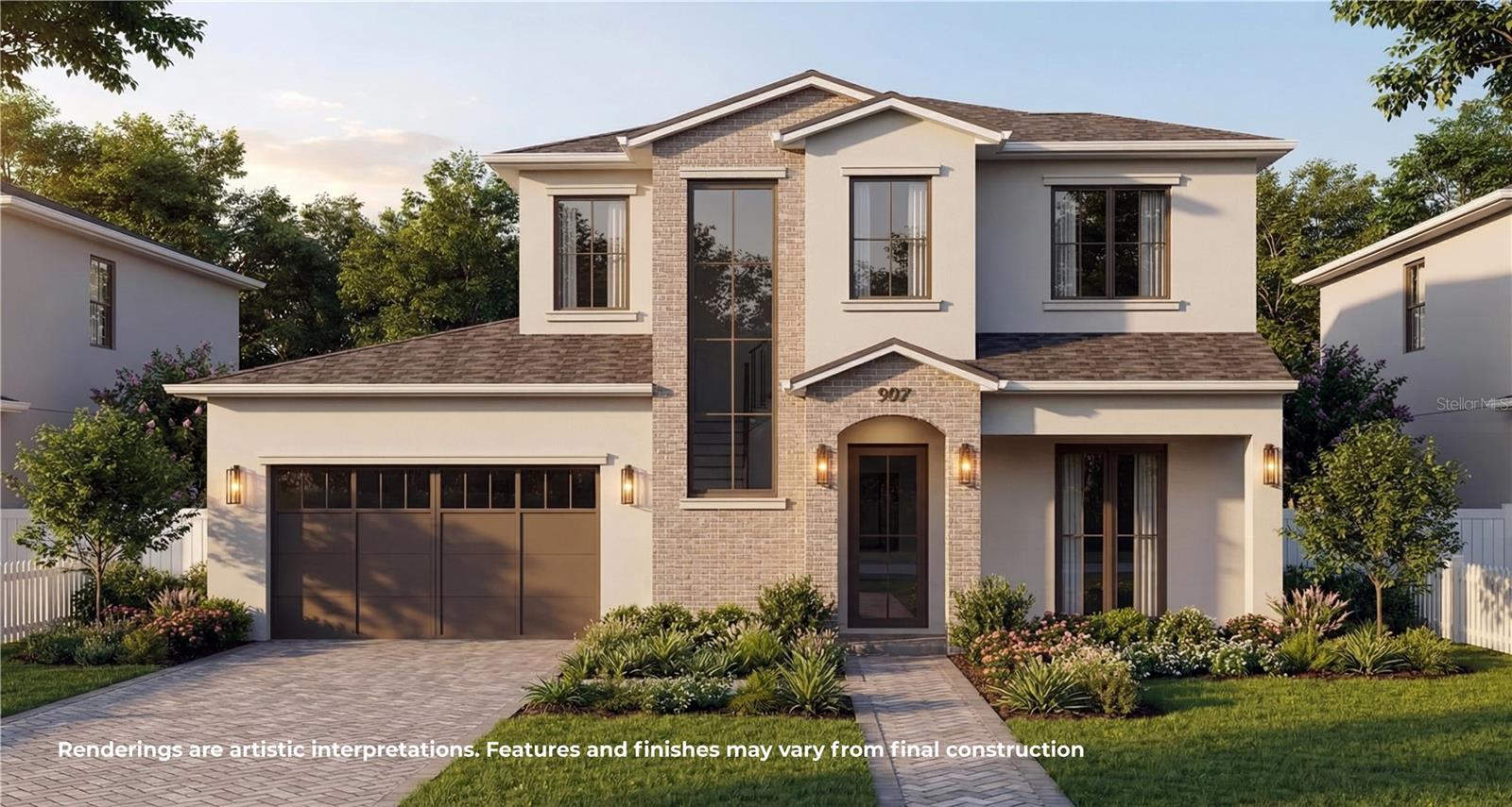 Under Construction. Introducing an exceptional new construction residence in the heart of Colonialtown, where timeless transitional architecture meets modern lifestyle. Perfectly positioned just moments from the vibrant energy of the Mills 50 District, Downtown Orlando, and Harry P. Leu Gardens, this remarkable home offers a rare opportunity to experience refined living in one of Orlando's most sought-after neighborhoods.  From the moment of arrival, the home makes a lasting impression with its striking transitional façade, clean architectural lines, and charming covered front porch that creates an inviting sense of arrival.  The heart of the home is an expansive open-concept living space designed for seamless everyday living and grand-scale entertaining. Anchored by extensive custom millwork and bathed in natural light, the great room is highlighted by a dramatic wall of sliding glass doors that effortlessly blur the lines between indoor and outdoor living while framing picturesque views of the pool and backyard beyond. The chef's kitchen is a true showpiece, thoughtfully curated with exquisite Calacatta quartz countertops, a stunning Portobello tile backsplash, designer Visual Comfort lighting, and a full suite of premium Thermador appliances. Complementing the kitchen is an oversized combination pantry, laundry room, and mudroom. Adjacent to the kitchen, the spacious dining room is designed for memorable entertaining and is enhanced by a dedicated wine refrigerator. Privately situated on the main level, the luxurious primary suite serves as a tranquil retreat. Generously proportioned and thoughtfully designed, the suite features dual walk-in closets and a spa-inspired bath clad in elegant Portobello tile flooring. The serene space is appointed with dual vanities, an expansive walk-in shower, and a freestanding soaking tub, creating a resort-like sanctuary designed for relaxation and rejuvenation. Also located on the first floor is a private guest suite with its own ensuite bath, offering ideal accommodations for visiting family, long-term guests, or multigenerational living. Ascending upstairs, a spacious loft provides incredible flexibility as a secondary living area, media room, or play space. Three additional bedrooms and two beautifully appointed bathrooms complete the upper level, providing ample space for family and guests while maintaining both comfort and privacy. The outdoor living experience is equally impressive. A covered lanai with a fully equipped summer kitchen sets the stage for effortless al fresco entertaining, overlooking a sparkling resort-style pool and spa. With coveted zoning for Audubon K-8 and walking distance to Lake Highland Preparatory School, the location is truly second to none. Don't miss your opportunity to own this new build in the heart of it all.