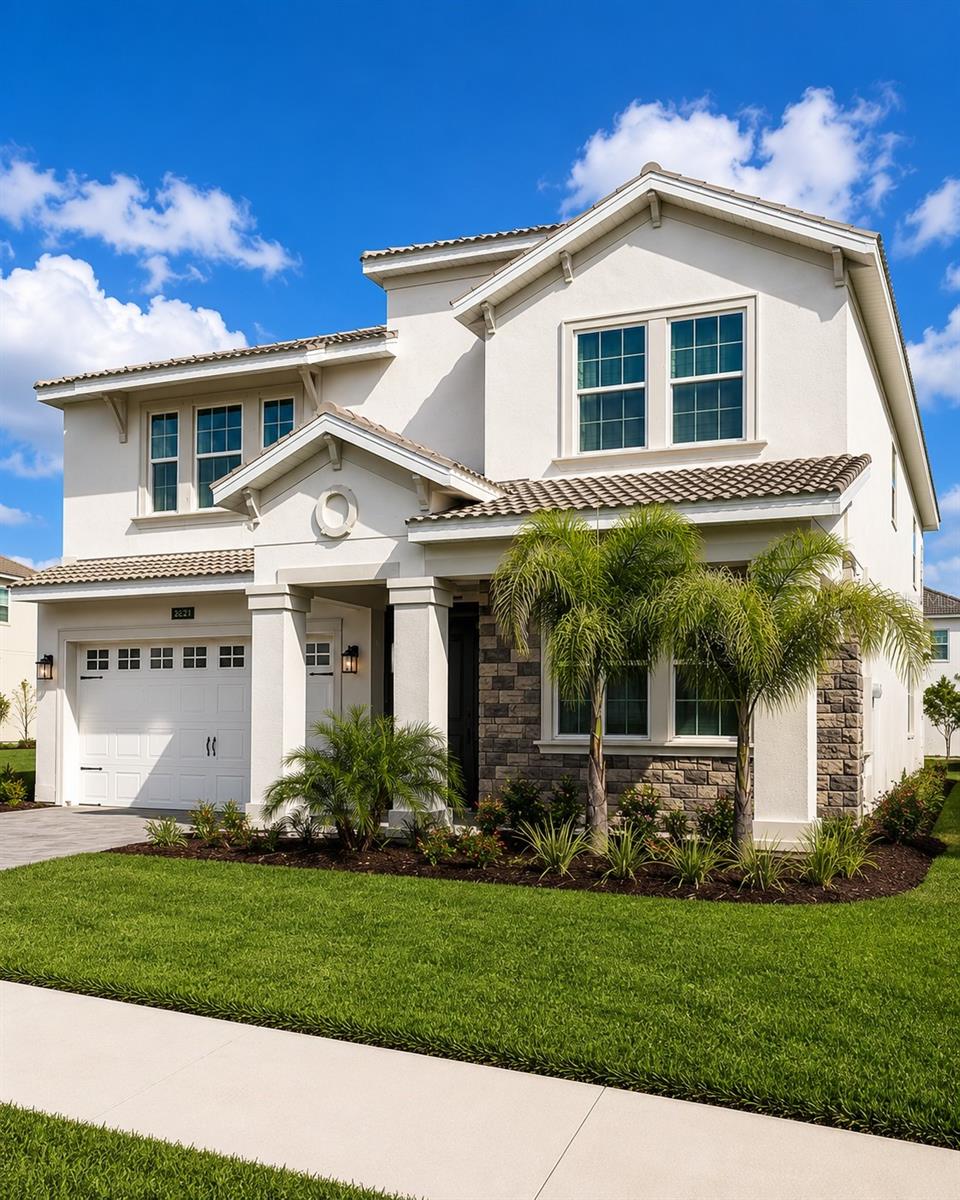 Virtually Staged. Welcome to this spacious Nicholas model located in the highly sought-after ChampionsGate Country Club, offering 5 bedrooms, 4.5 bathrooms, and 3,809 square feet of thoughtfully designed living space. This versatile floor plan is ideal for multi-generational living, large families, or those who love hosting family and friends.

The home features two private primary suites—one conveniently located on the main floor and another upstairs—along with a junior suite, two additional bedrooms, and another full bathroom on the second level, providing plenty of space and privacy for everyone.

Designed with convenience in mind, you'll enjoy two laundry areas: a main-floor laundry closet with a stackable washer and dryer, and a full upstairs laundry room. The spacious downstairs family room is complemented by an oversized upstairs bonus room that can easily serve as a media room, game room, playroom, second family room, fitness area, or whatever best suits your lifestyle. The loft has also been thoughtfully reconfigured to create a private home office, perfect for working remotely or studying.

This home has been extensively updated, including a new roof installed in 2025, a fully paved screened-in lanai that creates the perfect outdoor living space, gutters, a whole-house water treatment system, and numerous interior upgrades. The upstairs primary suite features elegant marble flooring, while the bathrooms have been beautifully renovated with upgraded tiled walk-in showers, replacing the original tubs for a more luxurious, spa-like feel.

Living in ChampionsGate Country Club means enjoying one of Central Florida's premier resort-style communities. Your HOA includes a full golf membership, access to five exceptional amenity centers, including the homeowners-only Plaza Amenity Center, the homeowners-only North Pool, the Oasis Club, the Retreat Club, and the ChampionsGate Golf Club. Residents also enjoy 24-hour manned, gated security, multiple resort-style pools, fitness centers, tennis and pickleball courts, volleyball courts, restaurants, social activities, and so much more.

This exceptional home offers the perfect combination of space, functionality, and an unmatched country club lifestyle. Schedule your private showing today and discover everything ChampionsGate Country Club has to offer!
