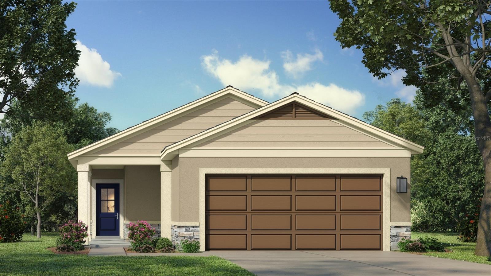 Under Construction. Ready September 2026! Welcome to this beautifully upgraded 4-bedroom, 2-bath home featuring the popular Flagler floor plan. Offering 1,624 square feet of thoughtfully designed living space, this single-story residence blends comfort, style, and functionality. Step inside to an open-concept layout showcasing modern grey toned cabinetry, modern gray tile flooring throughout the main living areas, upgraded lighting, and elegant quartz countertops. The designer kitchen features soft-close cabinetry, a spacious center island overlooking the café and family room, creating the perfect space for everyday living and entertaining. The private primary suite offers a relaxing retreat, while three additional bedrooms provide flexibility for guests or a home office. A spacious 2-car garage adds everyday convenience and extra storage. Enjoy the best of Florida living from the covered lanai—an ideal setting for morning coffee or evening relaxation. Located just minutes from Lakeside Village, you’ll enjoy convenient access to shopping, dining, entertainment, and everyday essentials. Combining premium upgrades, scenic surroundings, and an exceptional location, this home is an incredible opportunity you won’t want to miss.