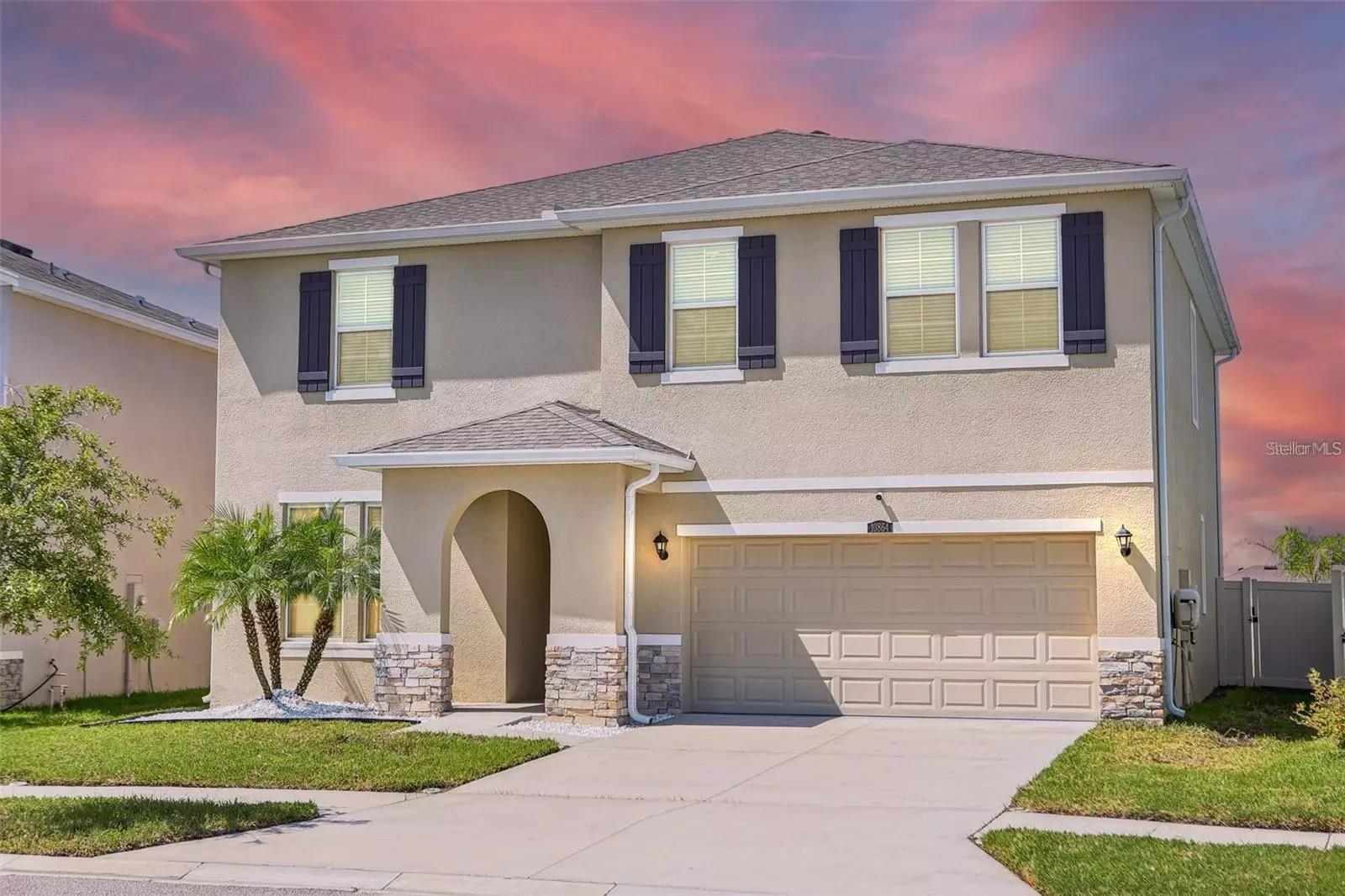 One or more photo(s) has been virtually staged. Welcome to one of the best values in Mirada & Epperson, offering a move-in ready, upgraded 5-bedroom, 3-bath Hemingway model with nearly 3,000 square feet of living space on one of the most elevated lots in the community, just moments from the 15-acre Crystal Lagoon. Built with durable concrete block construction on both floors for enhanced storm resistance and energy efficiency, this home underwent additional third-party engineering inspections during construction, certifying code compliance, with reports available for buyer review — providing added peace of mind beyond typical builder standards.

The open-concept layout features a main-level bedroom and full bath, flex space, spacious living and dining areas, and a well-appointed kitchen with 42" cabinetry, granite countertops, and an oversized pantry, while upstairs includes a generous primary suite, three additional bedrooms, a versatile loft, and convenient second-floor laundry.

Unlike typical builder homes that come with standard carpet, this home has been upgraded with luxury vinyl plank flooring throughout the main living areas and bedrooms (with carpet only on the staircase), offering a more modern look, improved durability, and easier maintenance. Enjoy a private, good size south-facing backyard with mature palms, privacy landscaping, and an expanded 960 sq. ft. paved patio ideal for relaxing or entertaining.

Benefit from over $80,000 in upgrades and improvements (ask the listing agent for the full list), including epoxy-coated garage floor, custom storm and security enhancements, and much more. Added buyer value includes a transferable Select Home Warranty Platinum Care Plan for 1 year, and the original builder's structural warranty, currently in place for approximately four more years.

All conveniently located between Tampa and Orlando with easy access to major highways, shopping, dining, and Mirada's resort-style amenities, including ULTRAFi internet, scenic trails, and a dog park.

Showings will be scheduled and allowed upon supplying Proof of Funds (POF) or a lender Pre-Approval letter. Don't wait — schedule your showing today.