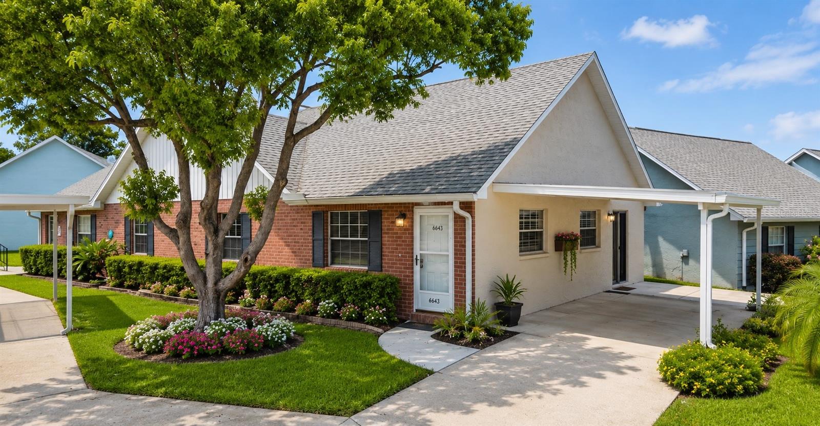 Welcome to this well-maintained 2-bedroom, 2-bath condominium offering easy, low-maintenance living in an established New Port Richey community. Filled with natural light, this inviting home features an open-concept living and dining area that creates a comfortable space for both relaxing and entertaining.
The functional kitchen offers generous cabinet and countertop space, making everyday cooking simple and convenient. The spacious primary suite includes a walk-in closet and private en-suite bath, while the second bedroom and full guest bath provide the perfect setup for guests, a home office, or a hobby room.
Enjoy an active Florida lifestyle with community amenities that include a heated swimming pool, clubhouse, tennis courts, and shuffleboard. Conveniently located just minutes from Downtown New Port Richey, shopping, restaurants, medical facilities, parks, and the beautiful Gulf Coast beaches, you'll have everything you need close to home.
Some photos have been virtually staged to illustrate the property's potential. Furniture, décor, and accessories shown are digital renderings and are not included in the sale.