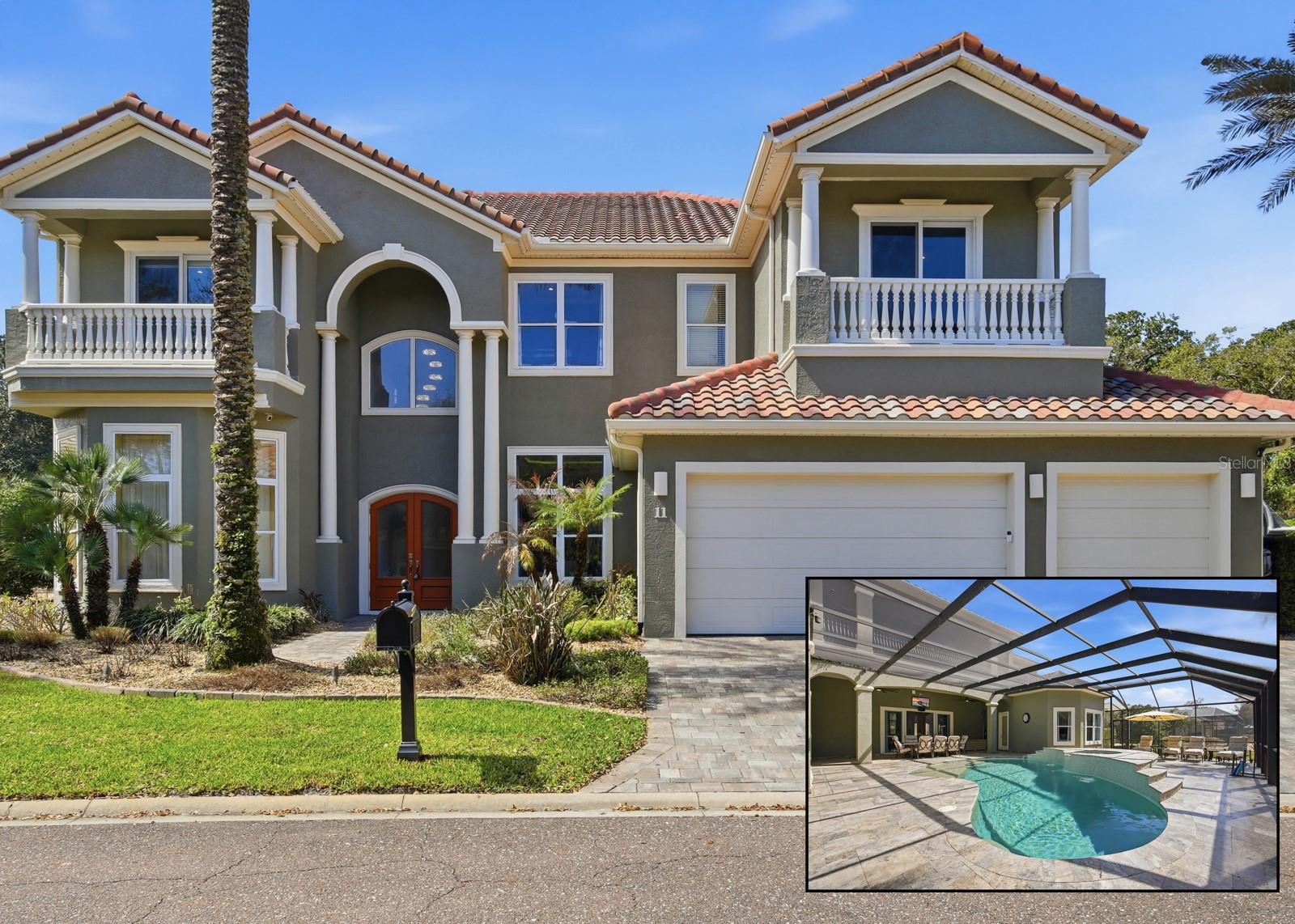 Located in the exclusive Northshore Estates of Ocean Hammock, this extensively renovated 6-bedroom, 6-bath coastal estate offers nearly 5,800 square feet of thoughtfully designed living space on a private .44-acre homesite backing to the MalaCompra trail system.

The home has been comprehensively upgraded with new flooring, lighting, smart switches, outlets, HVAC systems, tankless water heaters, and a whole-house generator. Impact-rated windows and sliders, insulated garage doors, fresh exterior paint, and extensive smart-home integration add efficiency, security, and modern convenience throughout.

The layout is designed for both everyday living and large-scale entertaining. The chef’s kitchen features custom cabinetry, new countertops, a 48-inch gas range with double ovens and pot filler, oversized refrigerator, large island, bar-height seating, and an additional dining area beneath a statement chandelier. A butler’s pantry, temperature-controlled wine closet, spacious laundry room with walk-in pantry, and formal dining room with tray-lit ceiling complete the main entertaining spaces.

The home offers exceptional flexibility with a private office, fitness room, elevator access between floors, and space that can function as a seventh bedroom if desired. Custom closet systems are installed throughout.

Entertainment spaces are a defining feature of the property. The family room centers around a dramatic media wall with a captivating fireplace. A dedicated theater room with blackout drapes and surround sound provides a true cinematic experience. Upstairs, a large recreation lounge includes an 8–10 seat bar with refrigerator, wine fridge, dishwasher, and space for billiards, poker, foosball, or air hockey. A screened balcony with travertine flooring and additional flex space expands the entertainment areas even further.

Outdoor living is equally impressive. The completely redesigned pool and spa feature an elevated hot tub, spillway, waterfalls, bubbler sun shelf, blower jets, and both electric and propane heating, all WiFi-controlled through Pentair automation. The expansive travertine pool deck includes a propane fireplace and a fully equipped summer kitchen with grill, side burner, hood, refrigerator, storage, and bar seating.

Additional features include a climate-controlled three-car garage with epoxy flooring, driveway parking for multiple vehicles, central vacuum system, Sonos whole-home audio, hardwired ethernet and coax throughout, smart shades, integrated Ring security with perimeter cameras, color-changing landscape lighting, permanent soffit lighting, custom aluminum entry gate, illuminated walkway, and an invisible pet containment system.

Optional Hammock Beach Resort membership provides access to two championship golf courses, an oceanfront beach club, resort pools, lazy river, spa, fitness center, tennis, pickleball, dining, and social events.

With its extensive upgrades, rare scale, and long list of features, this property stands apart even among the Hammock’s most notable homes. The level of detail and functionality throughout is difficult to fully capture—this is a home that must be experienced in person to truly appreciate everything it offers.