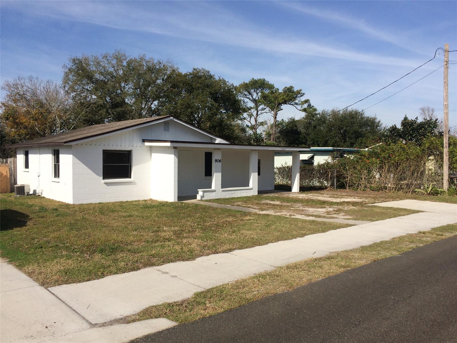 Nice and bright 3 bedroom block home with a large fenced backyard. Master bedroom with private full bath and washer/dryer hookups. Central heat and air. Gated fence with plenty of room out back to store a boat or RV. Short walk to Edgewater Public Elementary school. Neighborhood has recently repaved streets with new sidewalks. Turn-key rental that has always had good occupancy and low maintenance. Sold as is and seller to do no repairs. Square footage taken from Appraisers site, buyer should verify independently. ;Water: City