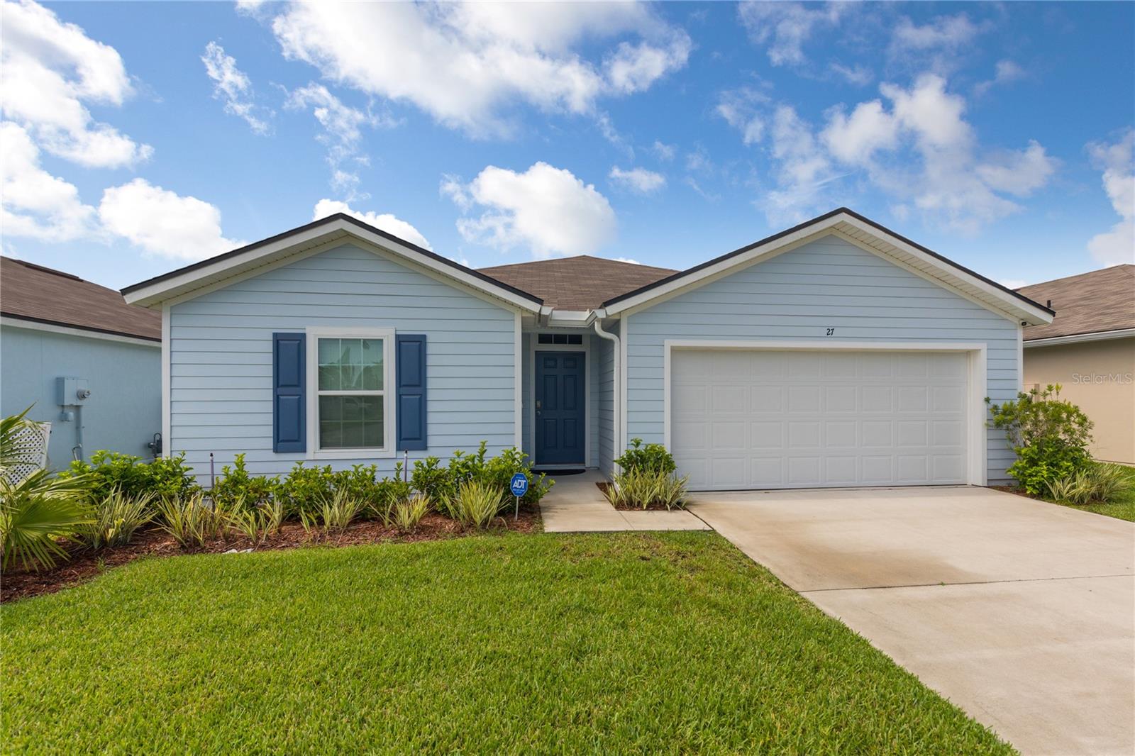 Well maintained modern 4 bed/2 bath home located in the Grand Reserve subdivision. 4th bedroom can be used as an office/study. Solid concrete surfaces with new laminate flooring and carpet throughout. Owner occupied only a portion of the year since home was built in 2021, so everything is like new! Close proximity to the beaches, great shopping & dining abound. Nice size back yard that backs up to Joanne B King Park with covered porch. Furnishings negotiable.
