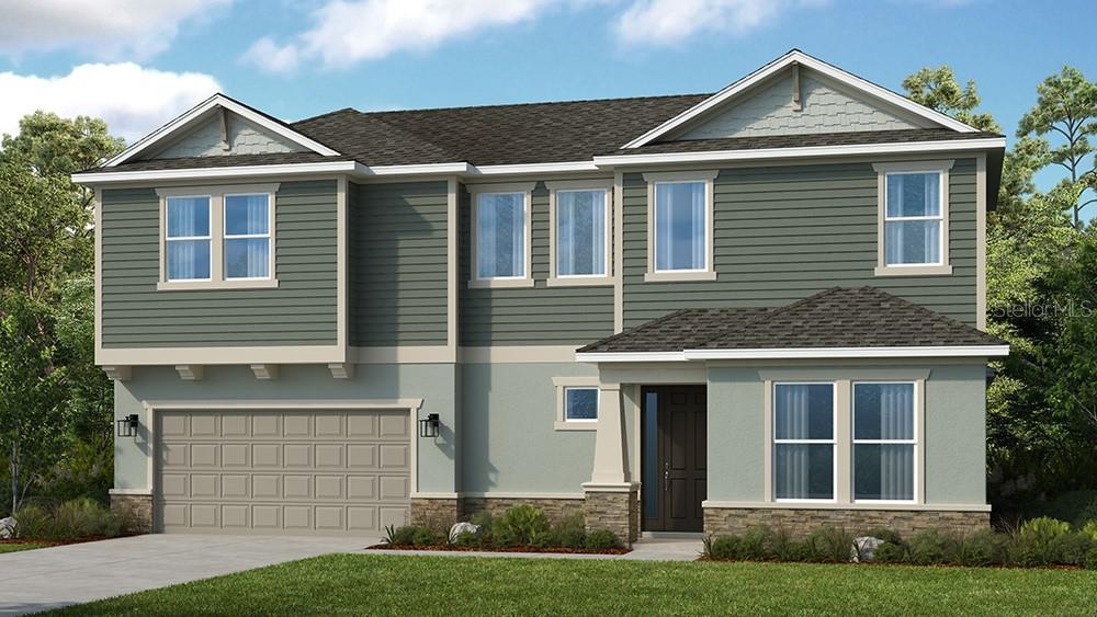 Under Construction. What's Special: Loft | Game Room | Conservation View | Close to Park | Close to Trails. New Construction - November Completion! Built by America's Most Trusted Home Builder. Welcome to the Vilano at 10894 Eclipse Street in Cassia at Skye Ranch! This thoughtfully designed new home offers spacious comfort paired with everyday functionality, complete with whole house impact windows for added peace of mind. Just inside the foyer, you will find a private secondary bedroom suite with an en-suite bath, along with a conveniently located laundry room that supports easy daily routines. The gourmet kitchen features quartz countertops, a center island and an apron front kitchen sink, all opening to the dining area, great room and covered lanai for effortless indoor and outdoor living. Upgraded luxury vinyl plank flooring flows throughout the main living area, adding a warm and cohesive feel. Tucked away on the main level, the primary suite offers a relaxing retreat with a spa-inspired bath and an expansive walk-in closet. Upstairs, a loft leads to three secondary bedrooms, one with its own en-suite bath, another full bathroom, and spacious game room. Skye Ranch sits in a prime Sarasota location at Clark and Lorraine Roads, offering a vibrant setting with access to the Skye Ranch K-8 school. The community preserves natural beauty with grand oaks, palms, wetlands, lakes, and native wildlife. Miles of trails connect you to nature, parks, and exceptional on-site amenities. Additional Highlights Include: gourmet kitchen, tray ceiling package, 8' interior doors, impact windows, extended flooring to primary suite and closet, metal stair rails, pre-plumb for future sink in the laundry room, upgraded cabinets and pendant lights in the kitchen. MLS#A4688398