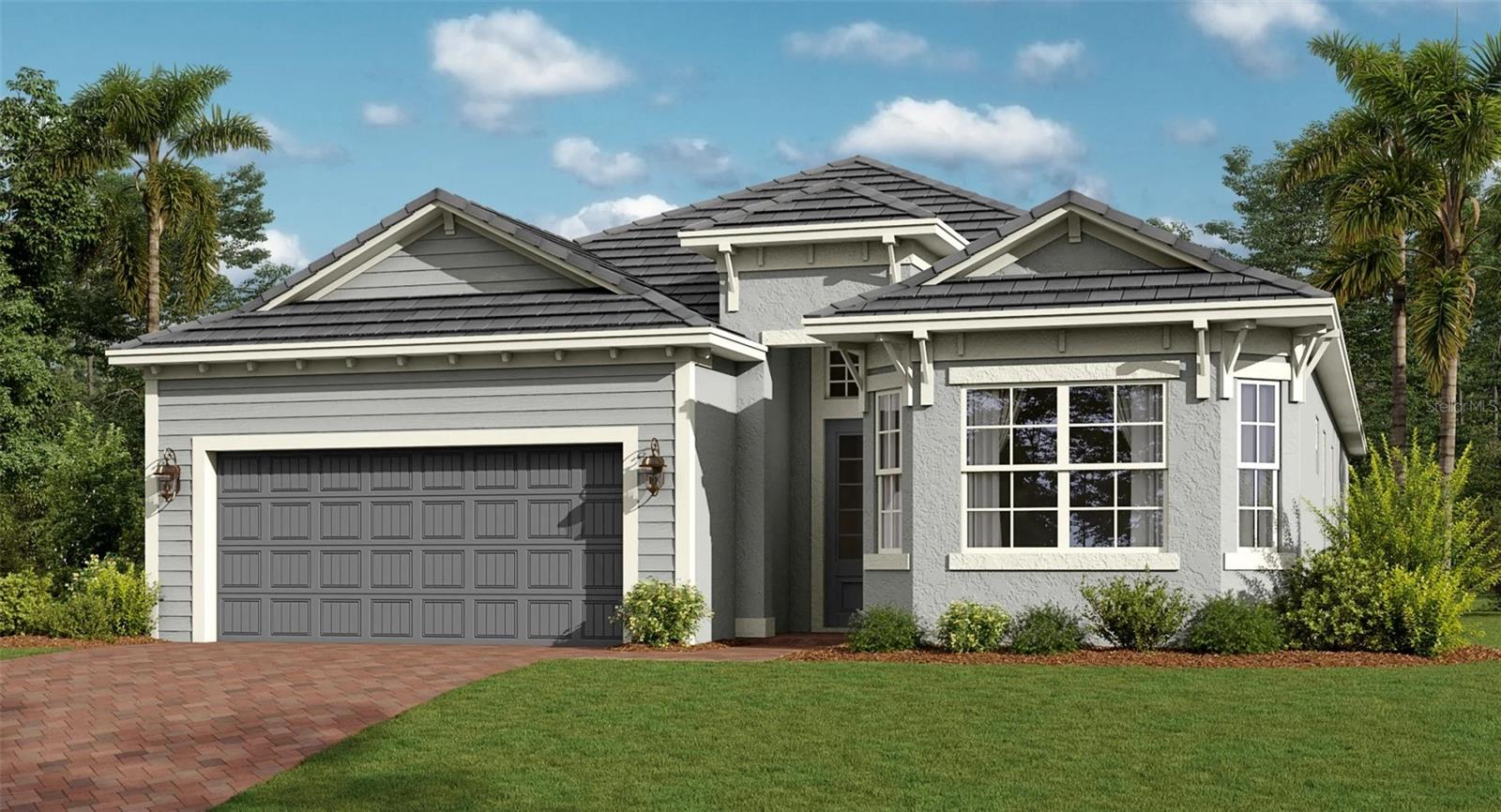 MOVE-IN READY!! This home comes with a bundled social membership to the club — an exceptional value woven right into your purchase. From the moment you arrive, you're not just a resident; you're a member. This stunning single-story home offers 2,061 square feet of thoughtfully designed living space featuring a spacious kitchen equipped with quartz countertops, a smooth stainless steel cooktop with vent hood, and built-in wall oven and microwave. The open layout seamlessly connects the kitchen, family, and dining rooms, creating the perfect setting for everyday living and entertaining. Step outside to an expansive lanai accessible from both the family room and the generous owner’s suite, providing a serene retreat. Additional flexibility comes from a front den and secondary bedroom, ideal for work or guests. The 2-car garage includes a keyless entry pad and hurricane-rated door for added convenience and security. Modern touches like LED recessed lighting, Sherwin-Williams® low-VOC paint, and smart home features including a Ring Video Doorbell Pro and Honeywell WiFi thermostat enhance comfort and efficiency. Homes with this level of design and functionality move quickly—don’t miss your chance to make it yours! Prices, dimensions and features may vary and are subject to change. Photos are for illustrative purposes only.