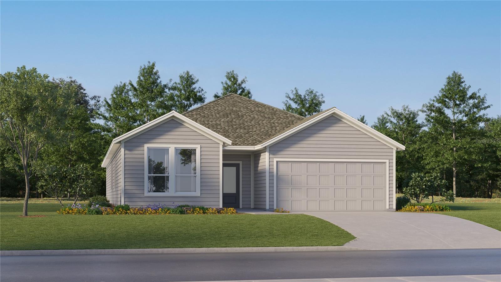 Under Construction. This new four-bedroom Hendrix showcases convenient single-story living. Three secondary bedrooms are located near the front of the home off the foyer, near a versatile flex space ready to be used as an office or studio. An open-concept floorplan blends the kitchen, living and dining areas with easy access to a covered patio, while a luxe owner’s suite is nestled into a private rear corner, providing direct access to a full bathroom with dual sinks and a walk-in closet. Ranches at Lake McLeod is a masterplan community located in the lovely city of Eagle Lake, FL.  This tranquil community provides quality block construction, innovative designs, with brand-new appliances. All homes come standard with Connected Home features. Amenities include: Club house, fitness center, pool, dog park, volleyball, pickleball, basketball, dock, roving patrol, and playground. Conveniently located near shopping, restaurants, parks, schools, and close proximity to major roadways. Eagle Lake is just a short distance from ample outdoor recreation, and more in nearby Winter Haven. Popular attractions include Chain of Lakes Sports Complex, Legoland, Lake Ned and the downtown strip. Stake out your homesite at Ranches at Lake McLeod.