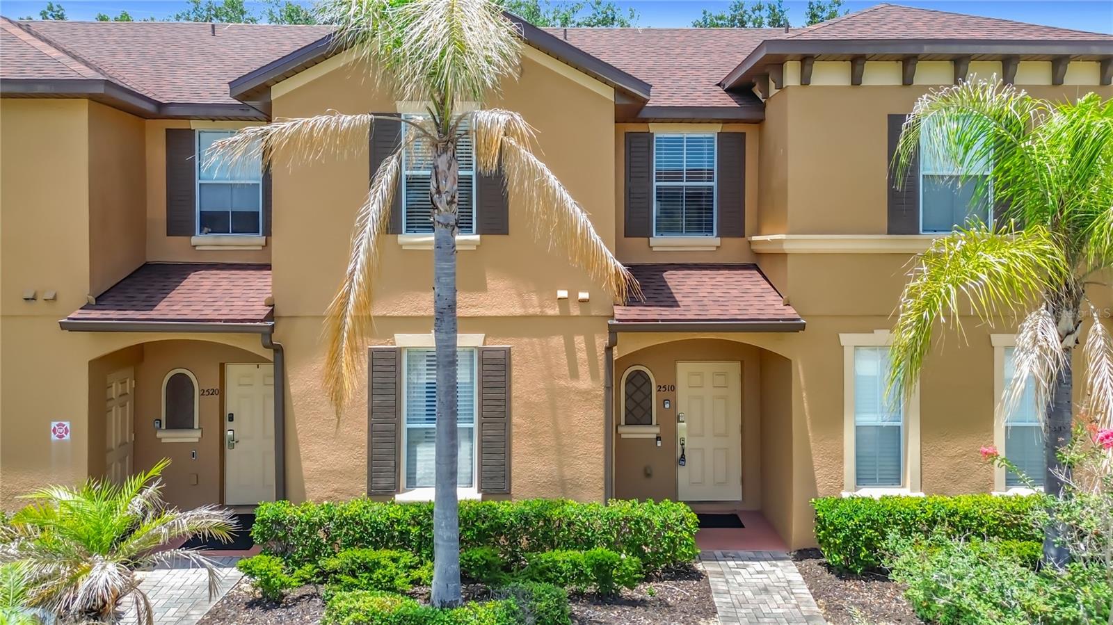 Short Sale. Turnkey, fully furnished, and ready for vacation, seasonal, or personal use, this 4-bedroom, 3-bath townhome in the gated Regal Palms resort community is ready to go and set up to sleep 10! Located near the Orlando attractions corridor, this 1,457 sq ft two-story residence features a comfortable kitchen, living, and dining area, plus a convenient ground-level bedroom and full bath for guests who prefer no stairs. Upstairs, the additional 3 bedrooms and 2 full baths provide flexible accommodations for owner stays, guests, or rental bookings. Regal Palms offers resort-style amenities including a clubhouse, pool area, lazy river, waterslide, hot tub, fitness/spa facilities, restaurant/bar, volleyball, arcade, and guest services. Near US-27 with convenient access to Berry Town Center, Highlands Reserve Golf Course, shopping, dining, major roadways, and Central Florida attractions, this move-in and rental-ready townhome offers space, flexibility, amenities, and great value!