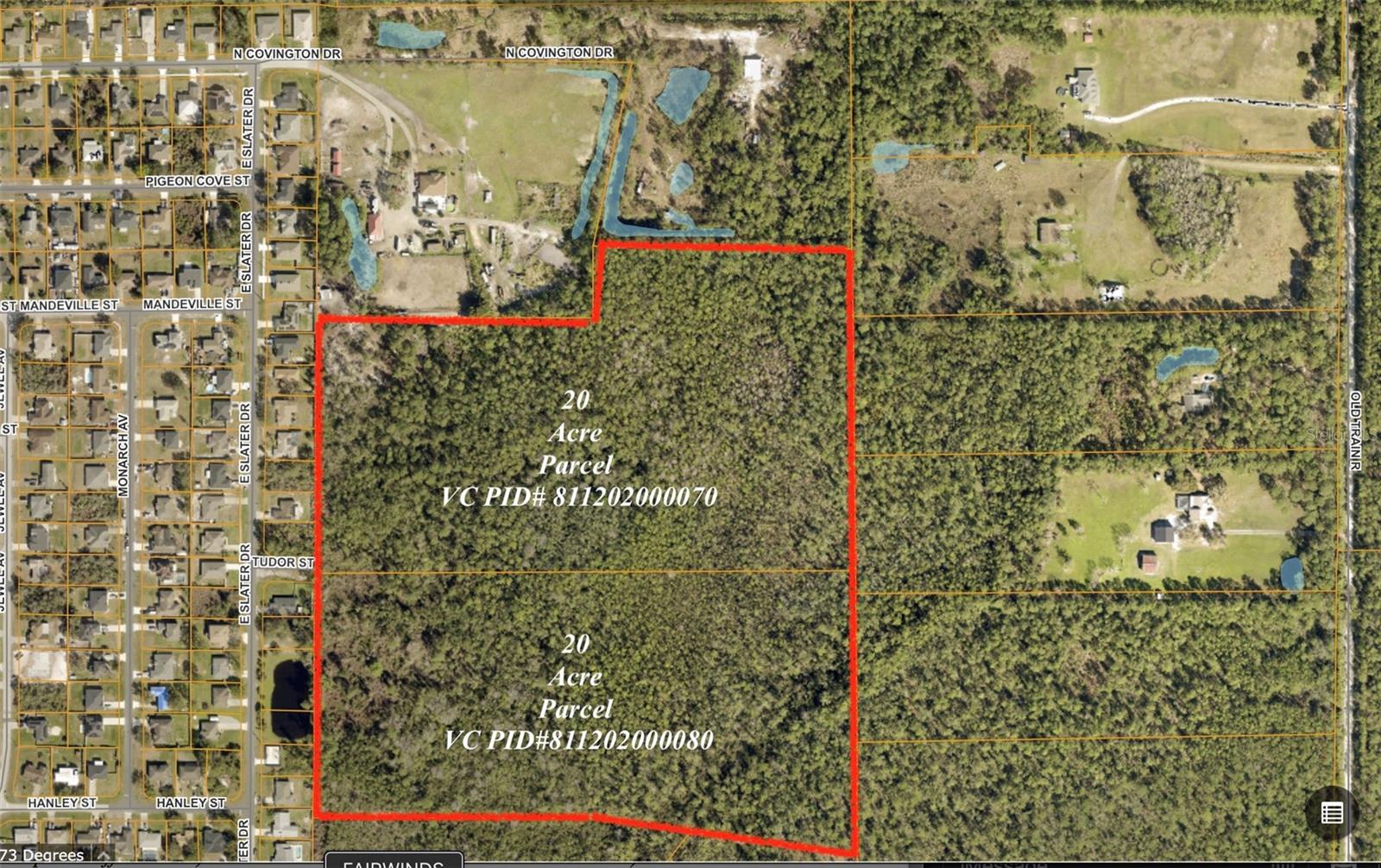 Here is your opportunity to own over 40 acres of vacant land in the heart of Deltona, FL, located on Tudor Street. With two contiguous parcels (Parcel IDs: 811202000070 & 811202000080), this expansive property offers potential to build your dream home, creating a private estate or exploring agricultural possibilities. The property is in a peaceful rural setting while still being close to major roads and conveniences. Within easy access to the beaches, International Airport and Theme Parks. Survey and Environmental/Wetlands study have been completed and are available upon request.
BUYER TO VERIFY ALL INFORMATION CONTAINED IN THIS LISTING.