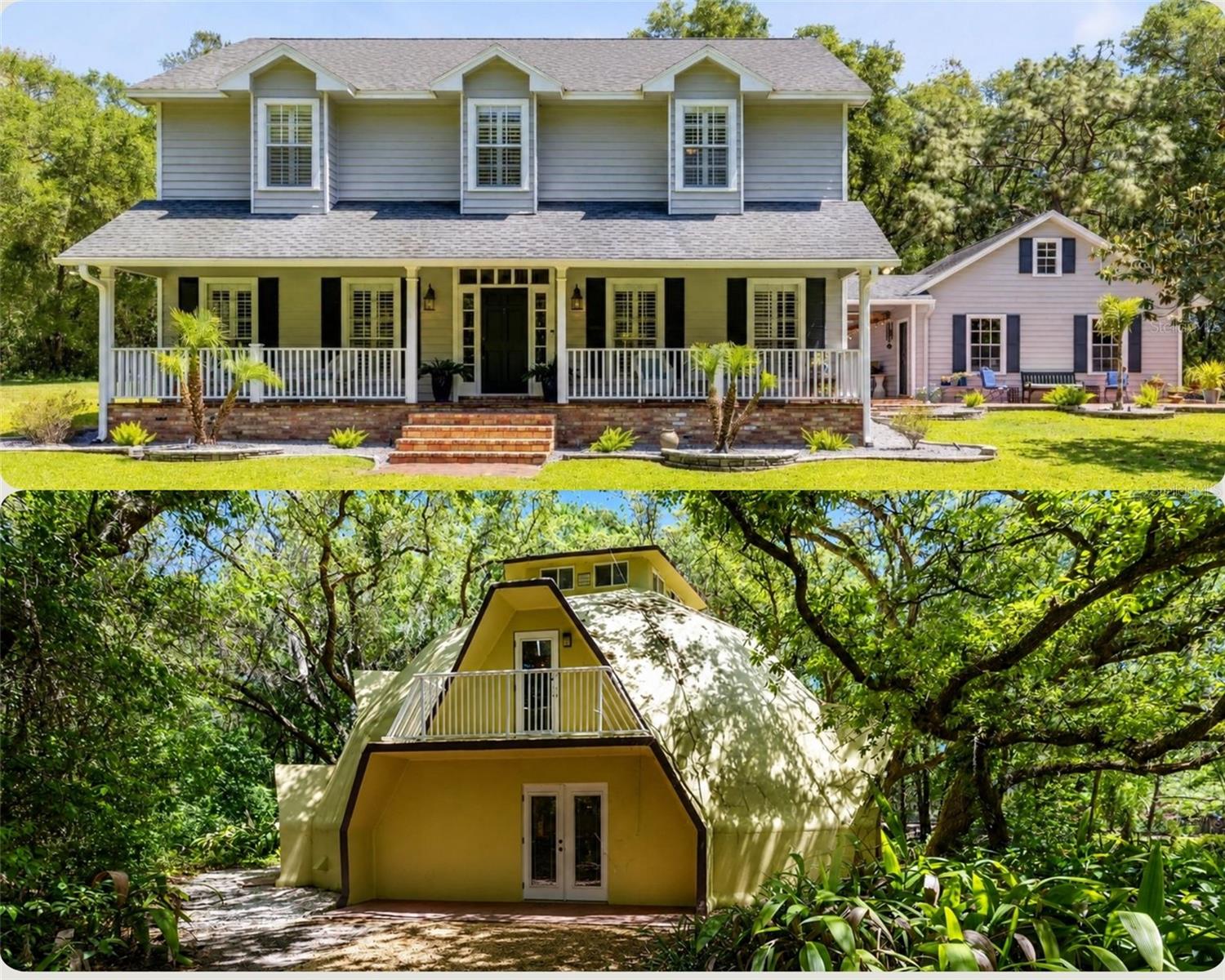 *This listing includes 2 land parcels* A truly rare opportunity to own a private Central Florida compound featuring TWO DISTINCTIVE HOMES on more than 3 ACRES with AGRICULTURAL ZONING, NO HOA, and direct access to the WEST ORANGE TRAIL. Offered together, 5787 and 5789 N Apopka Vineland Road create an exceptional opportunity for multi-generational living, income-producing rentals, a home-based business, or simply enjoying the space, privacy, and freedom that make Florida living so desirable. The main residence at 5787 N Apopka Vineland Road offers over 2,600 square feet of living space with 3 bedrooms, 2.5 bathrooms, a dedicated library/office, formal dining room, remodeled kitchen with custom cabinetry, renovated primary bathroom, fireplace, and French doors opening to a private screened pool surrounded by mature trees and natural beauty. Complementing the main home is the truly unique geodesic dome residence at 5789 N Apopka Vineland Road, offering nearly 2,600 square feet with 3 bedrooms and 3 full bathrooms, an open-concept layout, and recent updates including a new HVAC system and well installed in 2024. Currently operating as a successful short-term rental, the dome home provides incredible flexibility as an income-producing property, guest house, in-law residence, studio, workshop, or home business space. Together, these properties offer endless possibilities rarely found in Central Florida—create a family estate, generate rental income, accommodate extended family, launch a business venture, or simply enjoy room for your RVs, boats, hobbies, animals, and future plans. Surrounded by mature trees and peaceful natural landscapes, you'll enjoy the privacy and tranquility of country living while remaining just minutes from shopping, dining, major roadways, attractions, and downtown Orlando. This is more than a home—it's a chance to create the lifestyle you've always wanted, with the space, flexibility, and freedom to truly make it your own.