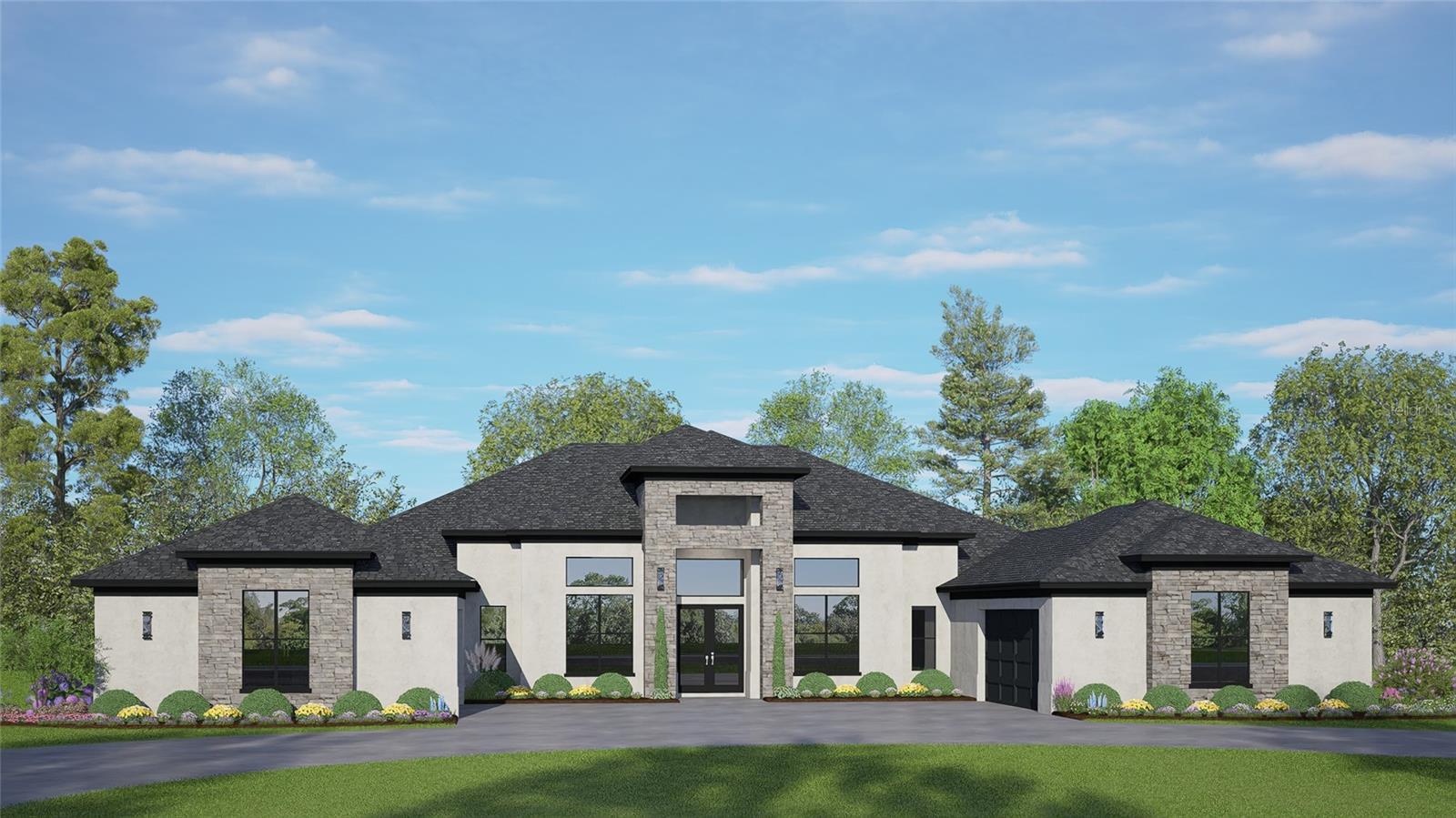 Pre-Construction. To be built. Pre-Construction. To be built.
An exceptional opportunity to own a brand new luxury residence situated on approximately 4 private acres with picturesque pond views in the highly sought-after Odessa area. This stunning 4-bedroom, 4-bathroom home with a spacious 4-car garage offers nearly 4,598 square feet of thoughtfully designed living space that seamlessly blends comfort, elegance, and functionality.
The open-concept floor plan is centered around a grand great room that flows effortlessly into a beautifully appointed chef's kitchen featuring premium cabinetry, stone countertops, stainless steel appliances, and an expansive island ideal for entertaining and everyday living.
The luxurious primary suite serves as a private retreat, complete with dual walk-in closets and a spa-inspired bathroom designed for relaxation. Three additional bedrooms provide ample space for family, guests, or a dedicated home office.
Step outside to the covered rear lanai and enjoy peaceful views of the pond and surrounding acreage. With approximately 4 acres, the property offers endless possibilities for creating your dream outdoor oasis, including a custom pool, outdoor kitchen, guest house, workshop, recreational space, or room for additional enhancements while still maintaining privacy and tranquility.
Built with energy-efficient construction and high-quality finishes throughout, this home combines modern luxury with lasting value. Enjoy the rare opportunity to own a new construction estate property with acreage while remaining conveniently located near top-rated schools, parks, golf courses, shopping, dining, and major commuter routes. A truly unique offering that provides the perfect balance of privacy, nature, and upscale living in one of Odessa's most desirable locations. Call today for directions to the lot!