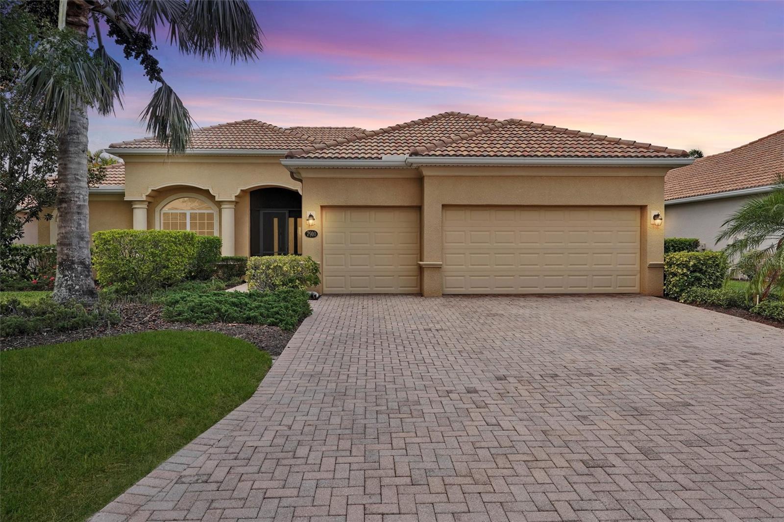 Great opportunity! Unique luxury furnished and decorated house with completely remodeled swimming pool area with roofed Mediterranean summer dining room faces the tributary hole #3 and small lake! Beautiful Bayhill model in the renowned River Strand Golf & Country Club! Step inside to this remarkable estate that features many unique aspects. As you walk thru the screened front entrance, you will encounter a beautifully decorated home with crown molding in the dining area and master bedroom. The ample spaced dining room features a luxury vinyl flooring and unique, exclusive furniture. Kitchen is nicely decorated and has double door refrigerator with ice maker in freezer. The living room features Robb & Stucky furniture with lots of upscale decor and natural light. Step outside through the custom made, top-of-the-line sliding doors with hurricane proof glass onto the pool area; this custom built white travertine pool deck with covered patio and spacious summer dining is great for family gatherings and entertaining! There is unique privacy on both sides of the southern exposure pool deck area with bamboo covering! Back inside you will find many treasures such as a men's quiet room with custom made premium leather furniture built exclusively for this room! Master bedroom furniture is brand new, includes a king size bed with Tempur-Pedic matttresses. For the ladies there is a tranquil sanctuary area off the master bedroom featuring a space separated by custom drapes, a peaceful place to be after a busy day! This remarkable, one-of-a-kind estate awaits you in the exclusive, gated resort community of River Strand Golf & Country Club. River Strand itself is a crown jewel, offering 27 holes on a championship golf course, a refined clubhouse with fine dining and a grille room, two resort pools with spas, six satellite pools, dual fitness centers, exceptional tennis and pickle ball facilities and numerous social and fitness events and activities. The clubhouse  has just had a  multi-million-dollar transformation, with  refreshed amenities including an enhanced clubhouse, expanded pool and tiki bar dining, and elevated outdoor dining. Centrally located just minutes from I-75, The Marketplace with Costco, Target and an exciting lineup of new restaurants and shops. All this and close to the stunning beaches of Florida’s Gulf Coast. You will love calling this your next home, once you experience River Strand at its best, you may never want to leave!
