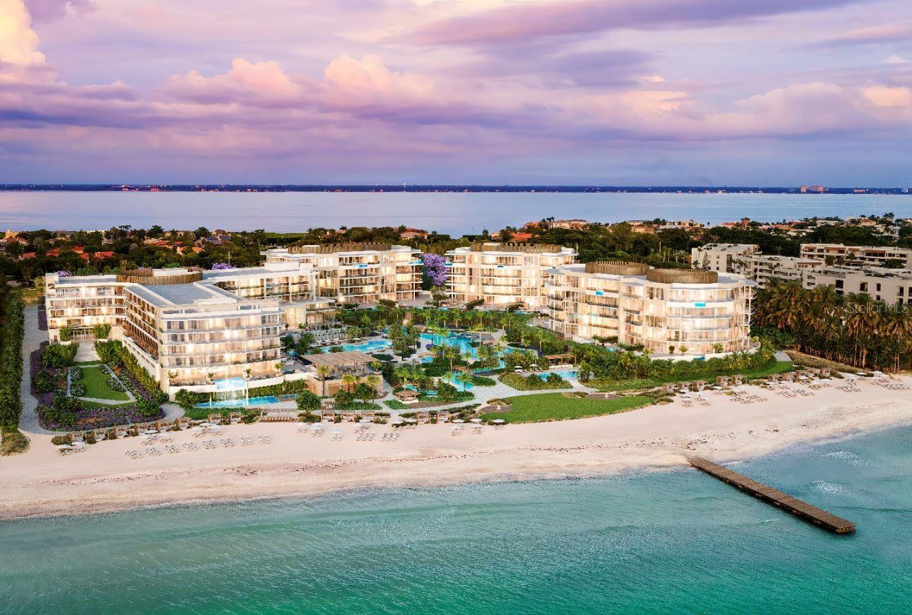 The Residences at The St. Regis Longboat Key is the first branded residential community and ultra-luxe 5-star resort hotel on the Gulf of Mexico. Welcome home to the legendary services of The St. Regis with the allure of a seaside getaway on the secluded barrier island of Longboat Key, FL. Beautifully appointed interiors with soaring ceilings and floor to ceiling sliding doors wrapping around the gathering room, dining room and kitchen provide views of sunrise or sunset skies. The gourmet kitchen includes Wolf and Sub-Zero appliances, including 6-burner gas cooktop, double ovens and panel ready side-by-side refrigerator/freezer. Owner’s suite is appointed with a spacious walk-in closet with custom wardrobe cabinetry, frameless walk-in shower, and private W/C. Semi-Private elevator with keyless entry takes you directly from your private 2-car garage into the residence.

The Residences are nestled within the 17 acres beachfront resort on Sarasota’s most coveted barrier island. Amenities are unparalleled and include access the St. Regis Resort plus the signature St. Regis Butler and Concierge services, Resident-only pool and spa, and a Private Resident’s Clubhouse, fitness center and beachside cabanas. 
Just steps away, residents can also immerse themselves in the St. Regis Longboat Key Resort including the private beach, pools with personal cabanas, family-friendly winding waterway and the exclusive saltwater lagoon wildlife experience complete with resident Aldabra tortoises. Escape to the sanctuary of our world-class oceanfront spa featuring vitality pools or one of the vibrant chef-driven dining outlets.