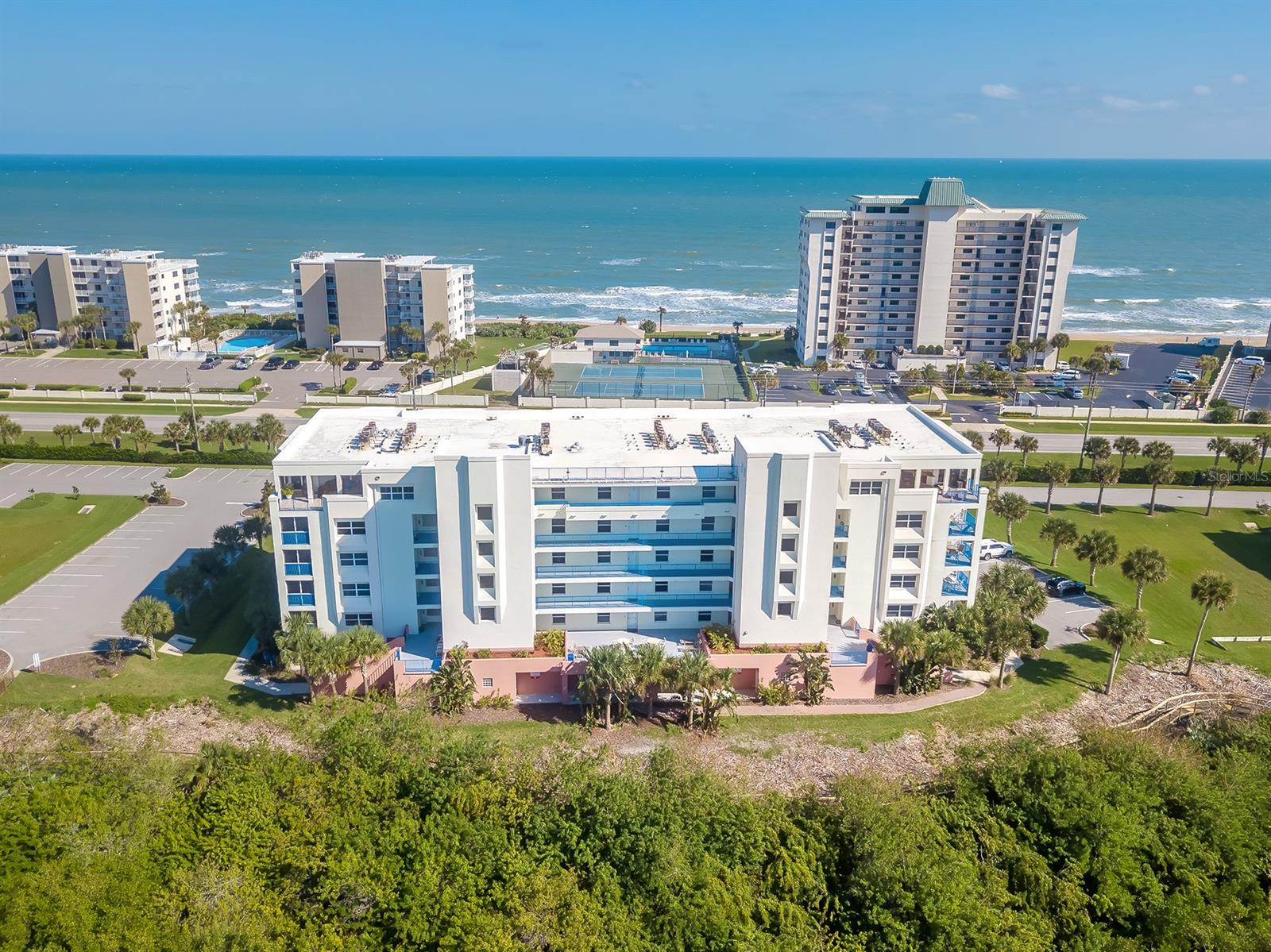Welcome to your Ocean View paradise. Building 18 is the only building in Ocean Walk offering these clear unobstructed views of the Atlantic ocean from your huge balcony. Just a few years old and maintained impeccably is this true must see must have home in the sky. This is a rare Jr Penthouse offering 3 large bedrooms (two) of which are full masters and the third is so large it can accommodate two queen or king beds with ease and 3 (full) bathrooms. The floor plan and unit is most likely the most sought after in all of Ocean Walk. Located just a few steps to the ocean access and the community resort style pool and gated entrance are just a few of the many reasons why building 18 is so sought after. Offering real wood cabinets, granite counters, stainless appliances, and tile in all main areas. Tile through out with wood style flooring in bedrooms (no carpet). From the moment you enter the front door all you see is the ocean waves. Being offered turnkey with an in place wonderful rental income if so desired. All information is intended to be accurate but is not guaranteed. ;Water: City