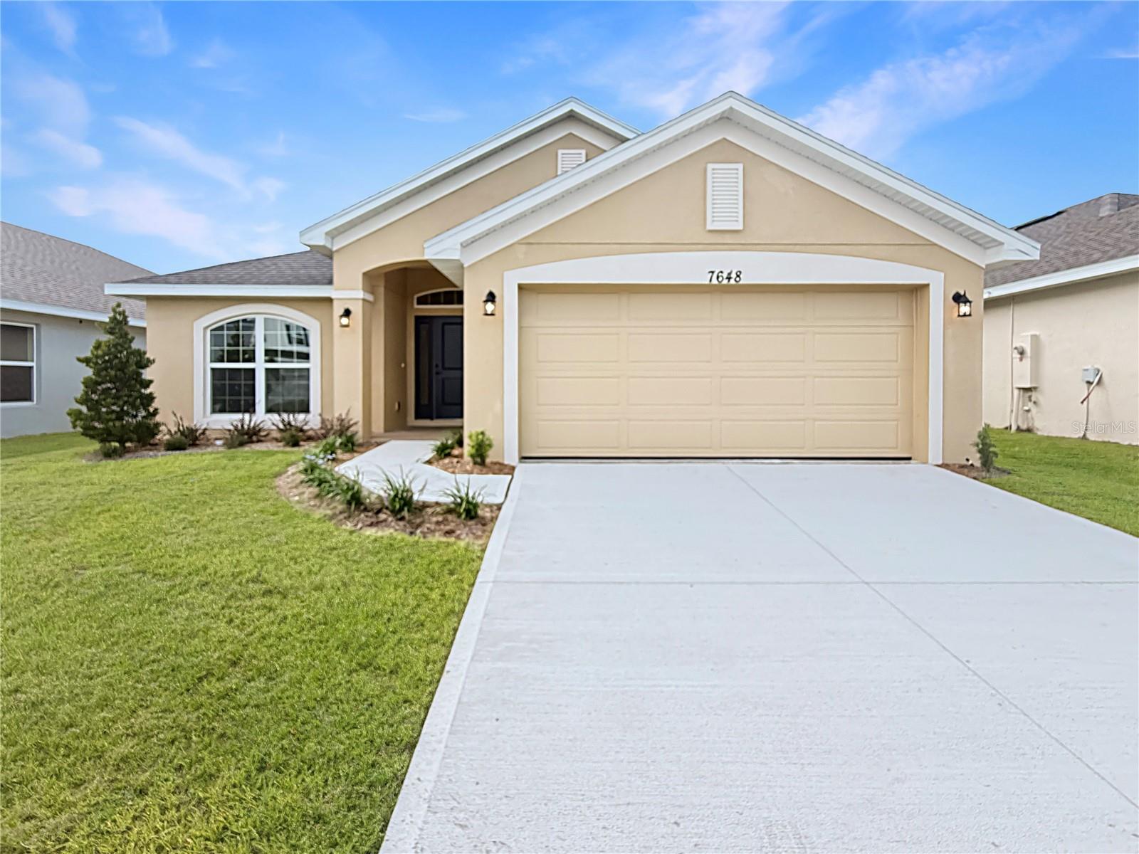 Pre-Construction. To be built. This brand-new 4-bedroom, 2-bathroom home offering 1,820 sq ft of living space is designed with comfort, functionality, and modern living in mind. With up to $10,000 in flex Cash, you can reduce your interest rate, pre-paid, and other. The home boasts 10-foot ceilings throughout, creating a bright and spacious ambiance, this beautiful home features 10-foot ceilings throughout, creating a bright and open atmosphere. Take advantage of potential savings with closing cost assistance available through our preferred lenders, helping reduce out-of-pocket expenses at closing. The thoughtfully designed floor plan provides a seamless flow between the living, dining, and kitchen areas, making it ideal for everyday living and entertaining. The spacious primary suite offers a private retreat with vaulted ceilings and conservation views, providing added privacy and a peaceful natural backdrop. At the center of the home is a modern kitchen with a center island, perfect for meal preparation and casual dining, along with a breakfast nook for everyday gatherings. A separate formal dining room offers additional flexibility and may also be used as a home office or multipurpose space. The three additional bedrooms are generously sized, offering comfort and privacy for family members or guests. Outdoor living can be enjoyed from the covered lanai, ideal for relaxing or entertaining while enjoying Florida’s year-round weather. Additional highlights include a 1-year builder warranty, 2-year plumbing and electrical warranty, and a 10-year structural warranty, providing added peace of mind.