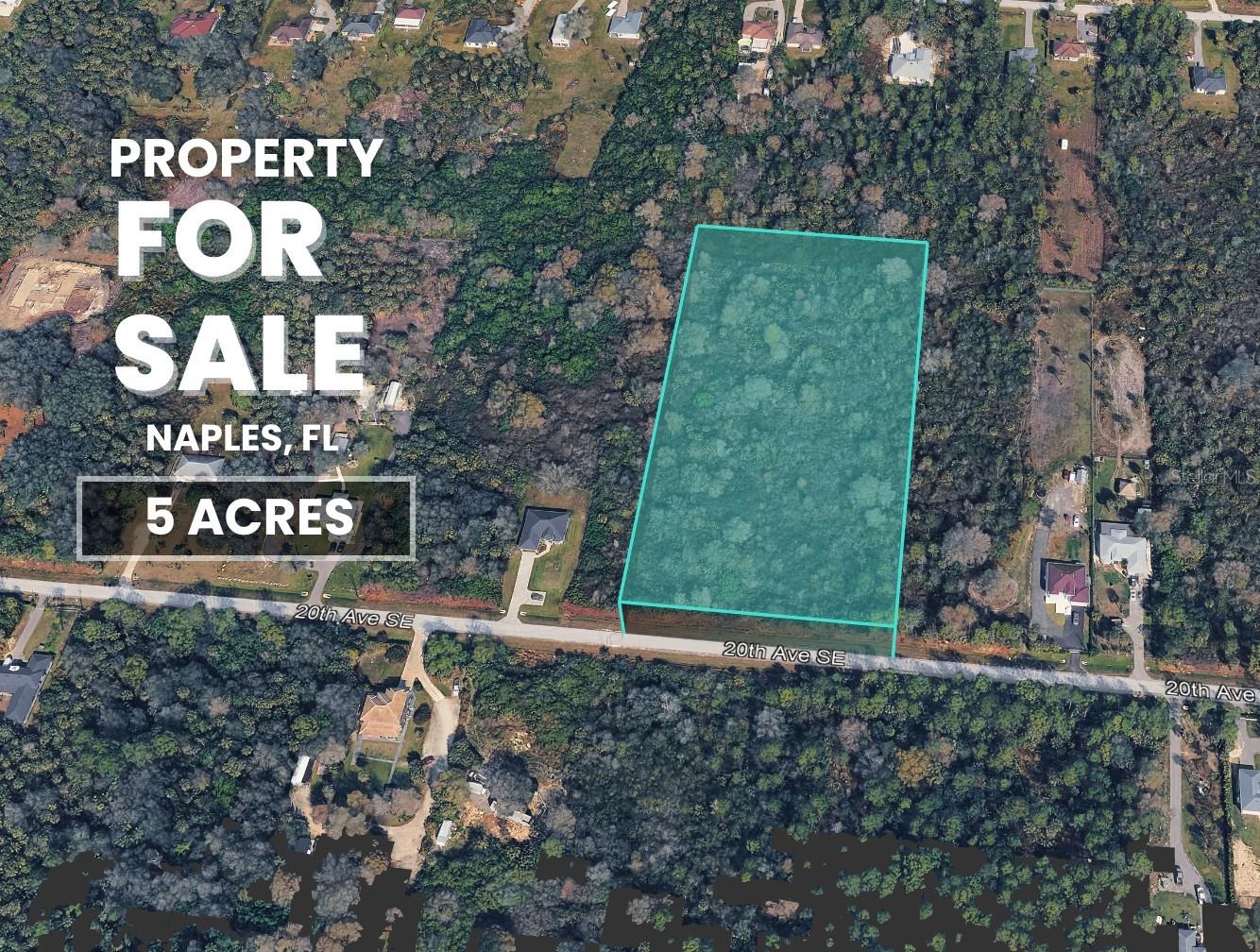 Build your dream home or invest in future development on this 5-acre parcel located on 20th Avenue SE in Naples, Florida 34117. Situated in the growing Golden Gate Estates area, this property offers a rare combination of space, privacy, and long-term potential.

The property features Paved road access with an Electric pole nearby, helping support future development. With No HOA and No CDD, buyers have the flexibility to build according to their plans.

Qualified buyers may finance with as little as 20% down, making this an attractive opportunity for both end users and investors.

With 5 acres, the property is ideal for a custom estate home with room for additional structures such as a guest house, workshop, barn, RV storage, or other permitted improvements.

Golden Gate Estates continues to experience strong demand due to its larger homesites, privacy, and ongoing growth. Conveniently located near shopping, dining, schools, and everyday amenities, with access to Immokalee Road, Collier Boulevard, and I-75 for easy travel to Naples, surrounding areas, and Gulf beaches.

This property presents an excellent opportunity for builders, investors, or buyers seeking space and flexibility in a high-demand area. Builder opportunity – 5 acres in a growing Naples market, ideal for those looking to develop, hold, or build a custom estate in a location with continued demand for land and new construction.