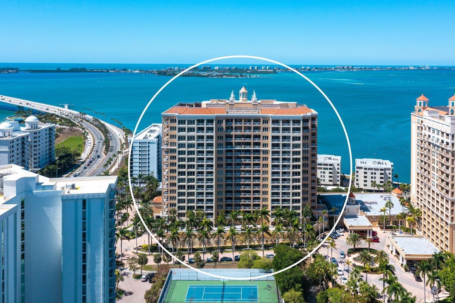 Cosmopolitan excitement mingled with casual coastal living on the celebrated shores of The Gulf. At the Ritz-Carlton Tower Residences a lifestyle rich with comfort, services and numerous amenities. This Tower Residence 502 is nestled on top of the treetops providing for tropical beauty and privacy. The spacious floor plan offers 4 bedrooms, 4 baths and gorgeous marble flooring throughout the entire Residence. Two generous size terraces allow for extended living space with spectacular views of the Marina, Sarasota City scape and John Ringling Bridge. Everyday life offers a bit of magic complete with private elevators and impeccable 24 hour services provided by the Ladies and Gentlemen of The Ritz-Carlton. Just steps away from the vibrant downtown featuring theatre, dining, shopping, art galleries and much more. As always, you will recognize and appreciate touches that say - "only at The Ritz". A MUST SEE!!!!!