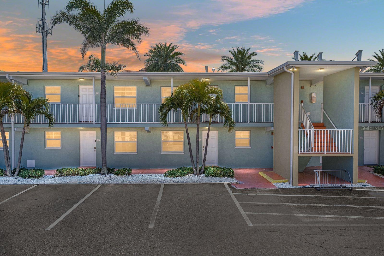 Coastal-Inspired Turnkey Condo-Hotel in Indian Shores Florida. Welcome to Barefoot Beach Resort! This beautifully updated, fully furnished 1-bedroom, 1-bath first-floor condo-hotel in Barefoot Beach Resort is one of the most sought after units featuring a rare PRIVATE BACK PATIO and the north-south layout, provides abundant natural light. Dressed with a fresh coastal feel, this condo offers ceramic tile flooring, crown molding, and a completely renovated kitchen with shaker cabinetry, quartz countertops, and upgraded full-size stainless steel appliances. The spacious and fully updated bathroom features a walk-in shower with frameless glass doors for a clean, modern finish. A bright, south facing sunroom adds flexible living space, perfect for overnight guests, a home office, TV lounge, or relaxation area. Fully furnished and truly turnkey, this property is currently enrolled and booked in the Condo-Hotel program for immediate income production. But YOU HAVE THE OPTION to remain in the program or not. Barefoot Beach Resort offers resort style amenities including a heated waterfront pool, sun deck, fishing dock, BBQ and outdoor dining areas, clubhouse, bike storage, and laundry facilities on every floor. Boat slips on the Intercoastal Waterway may be rented or purchased. Located just steps from the Gulf beaches, Barefoot Beach Resort property includes a deeded beach access directly across Gulf Blvd via a signalized crosswalk.
With no rental restrictions, this property is ideal as a hotel, Airbnb, vacation home, seasonal retreat, primary residence, long term rental or continue to participate in the on site managed Condo-Hotel rental program. Location, location, location!! Perfectly situated near local dining, shopping, John's Pass and the Suncoast Beach Trolley, with easy access to downtown St. Petersburg’s sports venues, museums, restaurants, and performing arts. Two international airports are just 25–45 minutes away. Note: This and all first-floor units experienced flooding during historic 2024 storms and have since been fully restored. Live the beach lifestyle or start earning income immediately schedule your private showing today. (Unit F108 is currently in the Condo-Hotel program; showings available between guest stays. Rental income figures are estimates based on daily, weekly and monthly rental rates combined. Measurements are to the nearest foot and not guaranteed)