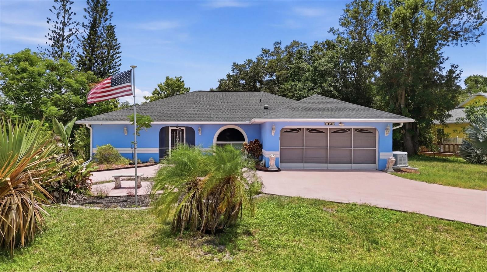 Discover the opportunity to make this spacious Port Charlotte home your own! Situated on an oversized corner lot, this 3-bedroom, 2-bathroom, 2-car garage property offers a desirable split-bedroom floor plan, soaring vaulted ceilings, and numerous major updates already completed. With no HOA, no Flood insurance required, no deed restrictions, and plenty of outdoor living space, this home is ready for its next owner to add a little TLC and unlock its full potential.

HOME FEATURES
• 3 Bedrooms
• 2 Bathrooms
• 2-Car Garage
• Oversized Corner Lot
• No HOA
• No Deed Restrictions
• High Vaulted Ceilings
• Laminate Flooring Throughout
• Plantation Shutters
• Open Living and Dining Room
• Split Bedroom Floor Plan
• Security System.

KITCHEN FEATURES
• Eat-In Kitchen
• Granite Countertops
• Breakfast Bar
• Closet Pantry
• All Appliances Included.

PRIMARY SUITE
• Dual Closets
• Private Bathroom
• Single Sink Vanity
• Walk-In Shower
• Direct Access to Lanai.

OUTDOOR FEATURES
• Large Covered Lanai
• Spa
• Separate Pool
• Mature Landscaping
• Screened Garage
• Circular Driveway.

UPDATES & IMPROVEMENTS
• Roof Replaced 2022
• HVAC Replaced 2020
• Gas Tankless Water Heater
• Whole-Home Generator.

Conveniently located near shopping, dining, parks, golf courses, boating, fishing, and the Gulf beaches of Southwest Florida, this property offers the perfect combination of space, updates, and flexibility with room to make it your own.