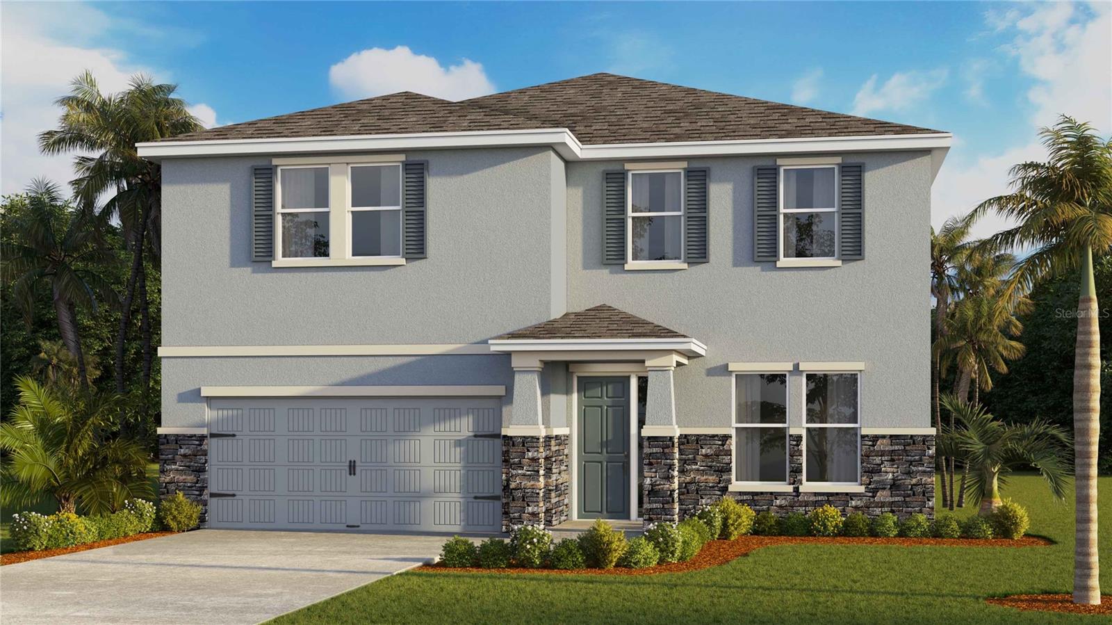 Under Construction. This two-story, all concrete block constructed home has a large open concept first floor with a kitchen overlooking the great room, dining area, and a covered lanai. A flex room at the entrance of the home, as well as a spacious guest bedroom and full bathroom, complete the first floor. Upstairs, Bedroom 1 with ensuite bathroom, three additional bedrooms, a third full bathroom, and a well-appointed laundry room surround a large loft. This home comes with an installed stainless-steel dishwasher, electric range, and microwave. Pictures, photographs, colors, features, and sizes are for illustration purposes only and will vary from the homes as built. Home and community information including pricing, included features, terms, availability, and amenities are subject to change and prior sale at any time without notice or obligation. CRC057592.