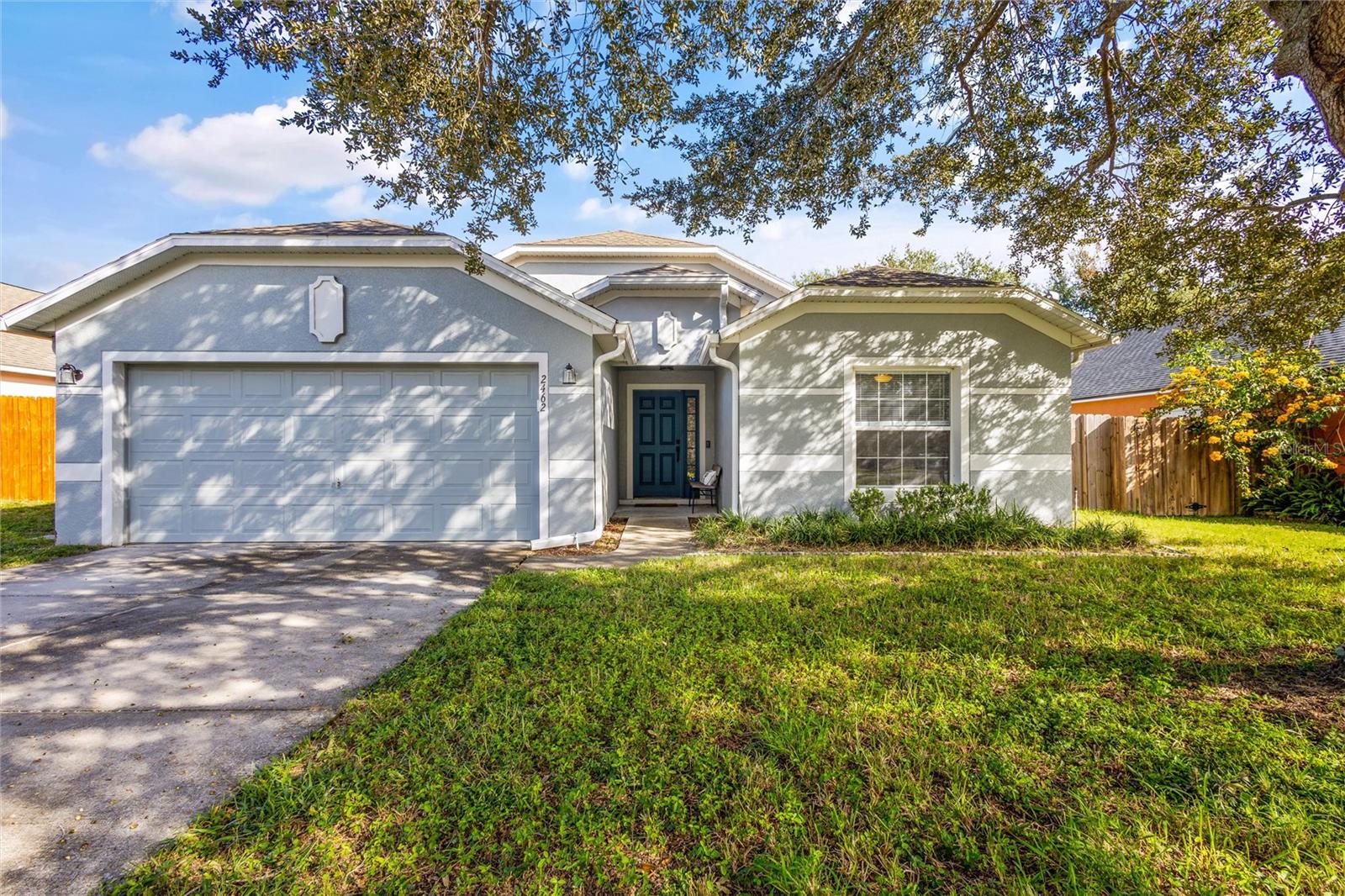 Welcome to your new home located in Chelsea Oaks! This 4 bedroom, 2 bathroom home is ready for your personal touches. The open concept is perfect for entertaining friends and family. Features of the home are vaulted ceilings, formal dining, kitchen and great room combo, breakfast nook, split floor plan, and inside laundry room. The kitchen has ample counter space, large pantry, and room for stools at the island counter. In the secondary bedrooms, built in shelves help with storage. The fenced in backyard provides plenty of outdoor space and no direct neighbors behind you. Your home is just minutes away from the YMCA and offers easy access to the heart of downtown Tavares (5 min), Mount Dora (8 min) and Eustis (10 min). Conveniently located within a few minutes of Waterman Hospital, many shopping centers and grocery stores.