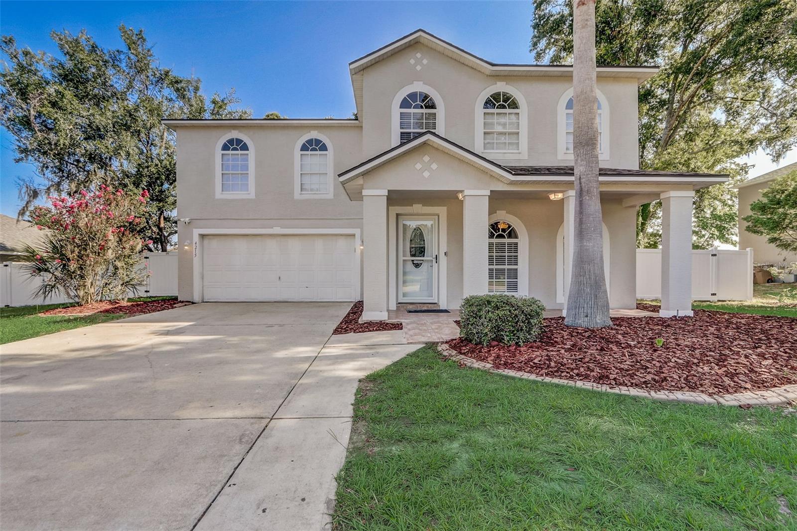 Virtually Staged. Welcome to this beautifully maintained two-story home in the desirable Sonoma community of Ocala, offering 5 bedrooms, 4 bathrooms, and 3,576 square feet of spacious living on over a quarter-acre lot. A welcoming family room greets you upon entry and flows seamlessly into the open-concept main living area, where the kitchen and living room come together to create the perfect space for everyday living and entertaining. The kitchen features new cabinets (2024), quartz countertops, stainless steel appliances, and an abundance of cabinet and counter space, all overlooking the bright living room filled with natural light from expansive windows and sliding glass doors leading to the screened, covered lanai. The main floor features the first of two primary suites, complete with a full bathroom featuring a walk-in shower, making it an excellent option for guests or multi-generational living. Upstairs, a spacious loft provides a flexible bonus area ideal for a media room, home office, or playroom. The impressive primary suite offers a private retreat with an updated en suite bathroom featuring a new dual-sink vanity, soaking tub and a walk-in shower. Another upstairs bedroom also enjoys the convenience of its own private bathroom. New luxury vinyl flooring (2024) enhances the main living areas, while all bedrooms feature comfortable carpeting. Outside, unwind on the screened, covered lanai overlooking the fully fenced backyard with plenty of room for outdoor entertaining, gardening, or future additions. Additional improvements include a new roof (2024), new water heater (2024), and fresh exterior paint (2024). Conveniently located just minutes from shopping, dining, grocery stores, the hospital, the mall, the World Equestrian Center, golf courses, and I-75, this exceptional home offers space, comfort, and an unbeatable location. Mortgage savings may be available for buyers of this listing.