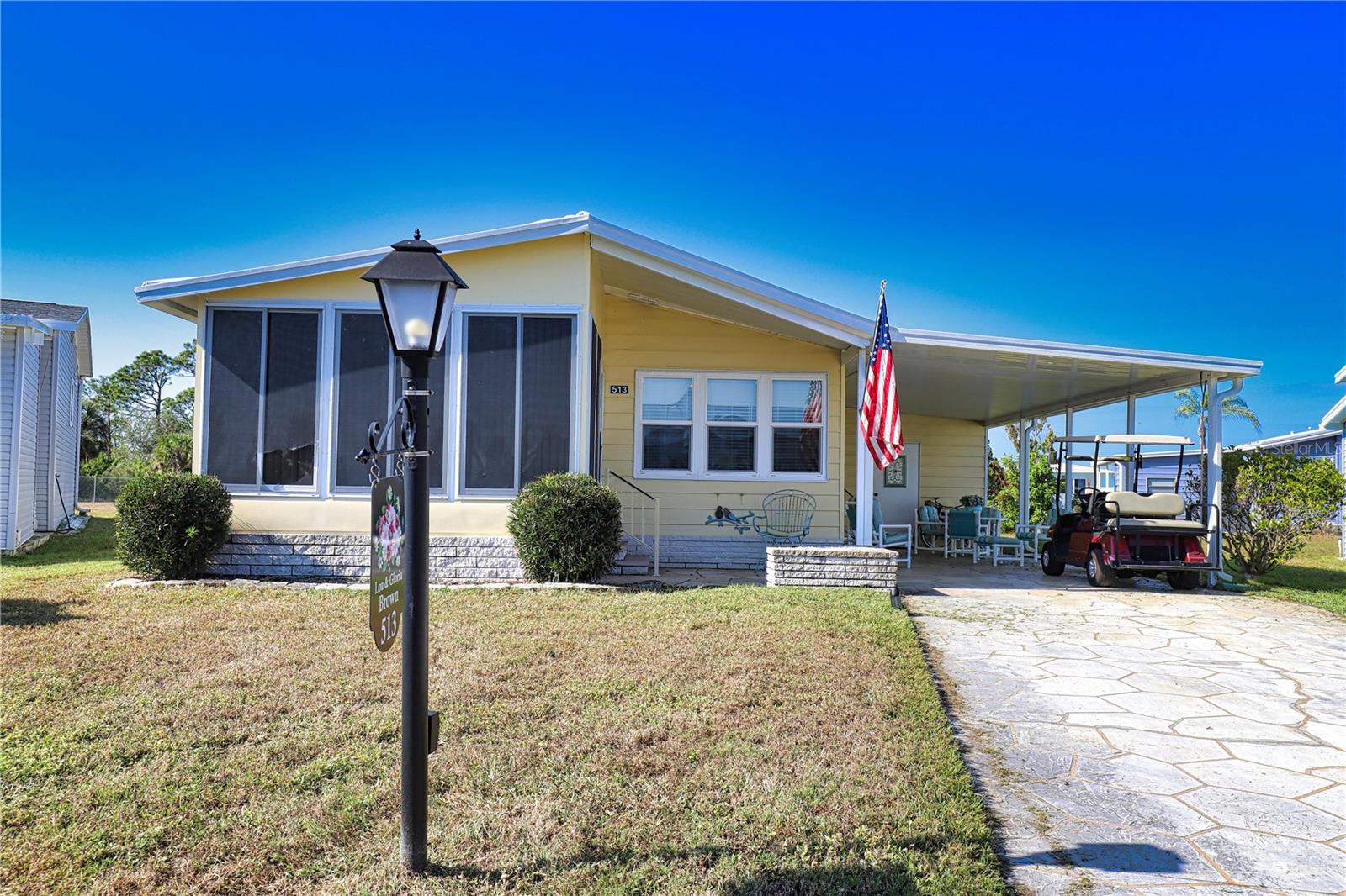 This charming home located on a quiet La Casa street is your opportunity to own a piece of paradise! The spacious eat-in kitchen provides plenty of cabinet space. This adjoins the living room/dining room combination that is open and airy, providing an abundance of natural light. Additional entertainment space is a glass-enclosed Florida room with tile floor and newer windows. The guest bedroom provides a walk-in closet and a guest bath located across the hall. The primary bedroom is spacious and airy and features a wall closet and ensuite bathroom with a linen closet and walk-in shower. Many bonuses such as plywood subfloors throughout, large extended utility room for additional storage, new A/C 2024. La Casa offers the ultimate lifestyle on Florida’s Gulf Coast and is located between Sarasota and Fort Myers. It is convenient for shopping, sightseeing, golfing, fishing, and boating, as well as all the culture and elegance for which Southwest Florida area is noted. Residents and visitors enjoy the warmth of Southwest Florida winters in a relaxed and unhurried environment far removed from the hustle of Florida’s east coast. You’ll be surrounded by mature lush landscaping which demonstrates the utmost level of care our property receives from residents and management. Wireless Internet (Wi-Fi) is available at the Clubhouse, Activity Building, and Recreation Hall area where our pools and spas are located, so you can catch some rays while you catch up on your email! La Casa is a friendly, family community. You will be away from the hustle and bustle except when you want to be part of it. Come for a visit to this self-contained oasis and see for yourself why La Casa is the ultimate destination for both snowbirds and year-round residents!