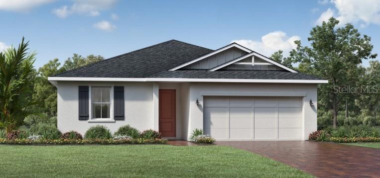 Under Construction. This beautifully designed 2,380 square foot open concept home offers 4 bedrooms, 3 full baths, and an office. The well-appointed kitchen overlooks a bright casual dining area and is complete with a large center island with breakfast bar, plenty of counter and cabinet space, and sizable walk-in pantry. Highlighting the elegant primary bedroom suite is a spacious walk-in closet and charming primary bath with dual-sink vanity, large luxe shower, a freestanding tub, and a private water closet. The secondary bedrooms feature roomy closets, one with private en-suite bath. Located on a corner homesite with no rear neighbors, in the community of Riverside Oaks. This gated community offers amenities including a pool, cabana, playground (coming soon) and  a private boat ramp, that allows you to access the St. Johns River waterways and Lake Monroe. This home offers the rare convenience of golf-cart access to historic downtown Sanford, blending affordable luxury living with an active waterfront lifestyle.