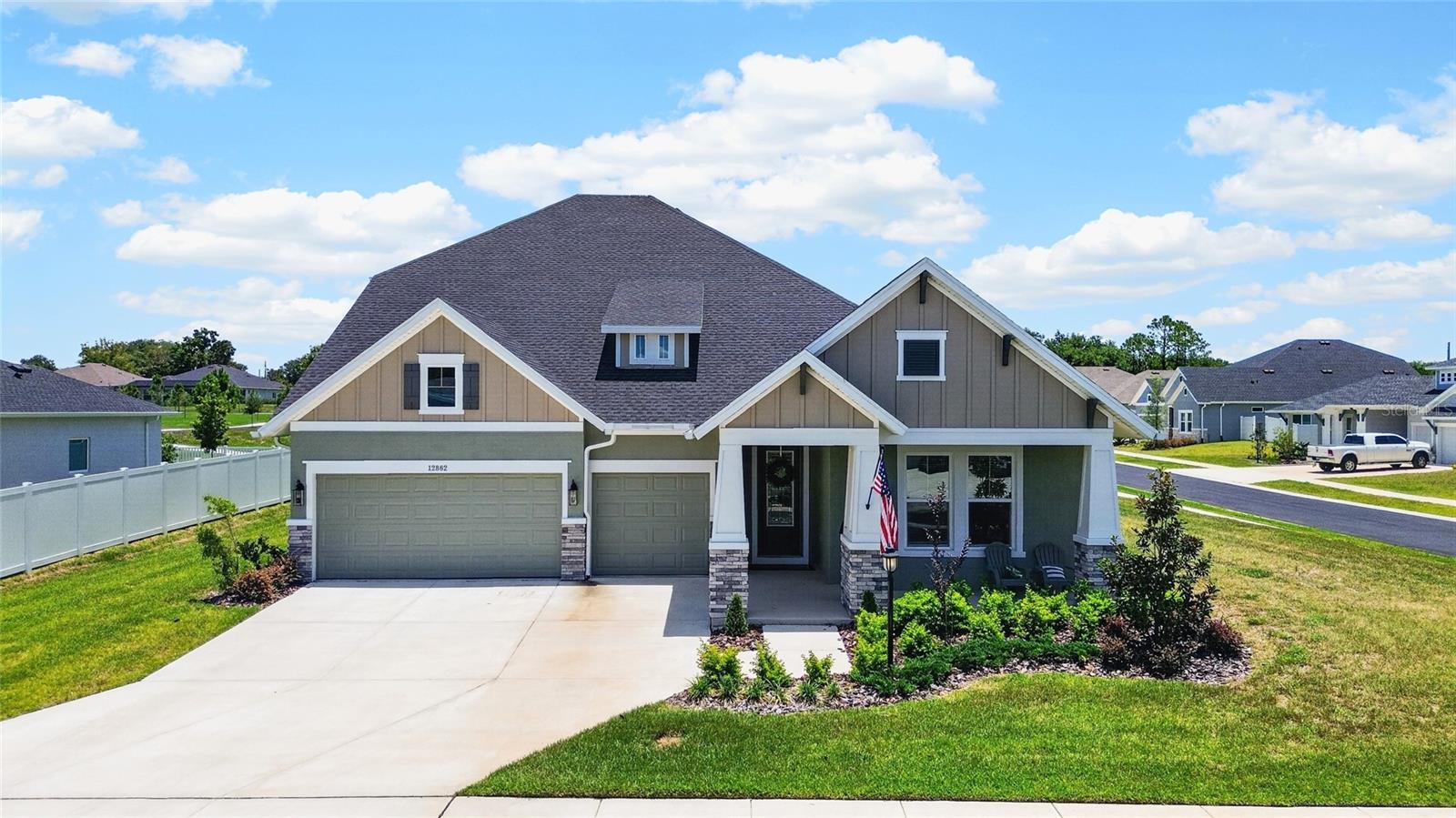 Positioned on an oversized corner lot within Carmela, a community of just 41 homes, this exceptional 5-bedroom residence combines generous living space, quality upgrades, and a versatile floor plan designed to accommodate a variety of lifestyle needs. Featuring 10-foot ceilings, elevated finishes throughout, and a thoughtfully designed layout, this home offers both sophistication and functionality. With NO CDD and a low HOA. 

With more than 3,378 sq ft of living space, this home offers a flexible floor plan with 4 bedrooms downstairs, and an office/flex space. Upstairs   has a large loft and an additional bedroom with its own closet and private bathroom. This separate upper-level living space offers numerous possibilities for guests, multi-generational living, extended stays, a private retreat, or a secondary work-from-home setup.

The open-concept main living area is filled with natural light and flows seamlessly into the kitchen and dining spaces, creating an ideal setting for everyday living and entertaining. The gourmet kitchen features ample cabinetry, generous counter space, and a large island overlooking the main gathering area.

The primary suite offers a spacious retreat with an en-suite bath, oversize shower, and walk-in closet. At the same time, the additional bedrooms and office provide flexibility to accommodate a variety of lifestyle needs.

Outside, the oversized corner lot offers added outdoor space and curb appeal. This home is conveniently located near Mirada Lagoon, St. Leo University, and offers easy access to SR-52, minutes from I-75, providing convenient access to shopping, dining, recreation, and surrounding areas.

Schedule your private tour today!