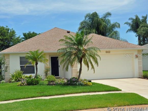 Absolutely immaculate, one-owner 3 bdrm 2 bath home with 2 car garage.  Shows like a model!  Etched glass front door opens to large foyer & spacious greatroom.  Large breakfast bar in kitchen with lots of cabinets.  High ceilings with skylights.  French doors open to family room overlooking lush backyard.  Reverse osmosis water purifier in kitchen.  Refrigerator replaced 2014, water heater 2012 & garage door 2007.   Vinyl-type storm shutters.  Extended plywood in attic for storage & 220 outlet on rear patio.  See to appreciate this beautiful home! ;Water: City
