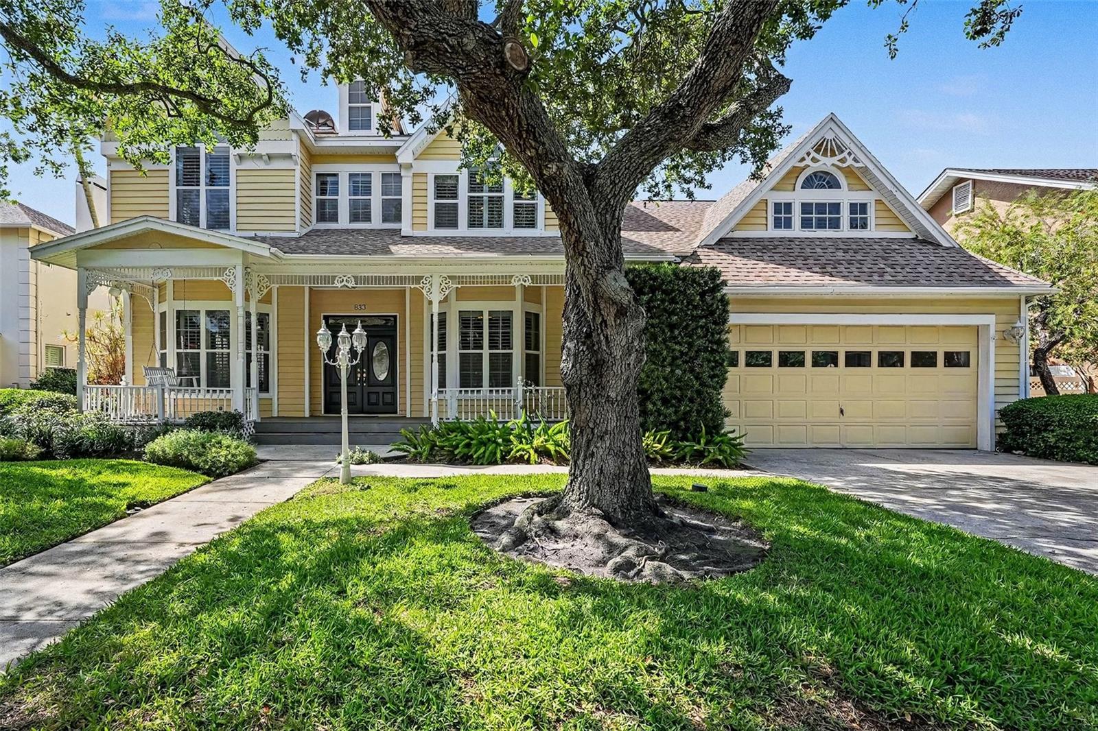 Welcome to waterfront living at its finest in the highly sought-after gated community of Caya Costa. This exceptional Key West-style pool home is perfectly positioned on a canal with direct access to Tampa Bay, offering the ultimate Florida lifestyle complete with a newer dock, davits, and seawall.

From the moment you step inside, you’ll appreciate the home’s spacious layout designed for both comfortable everyday living and effortless entertaining. The formal living room welcomes you with a charming double-sided fireplace that flows seamlessly into the elegant dining room, where French doors open to one of several outdoor entertaining spaces.

The heart of the home is the expansive chef’s kitchen featuring granite countertops, stainless steel appliances, double ovens, a large walk-in pantry, and a sunny breakfast nook overlooking the water. The kitchen opens directly into the impressive family room with soaring vaulted ceilings, a dramatic stone fireplace, and multiple sets of French doors leading to the covered lanai and pool area.

Step outside and enjoy your private waterfront retreat. Relax by the sparkling pool, entertain guests in multiple outdoor seating and dining areas, or head down to your dock and spend the day exploring Tampa Bay by boat.

The first floor also includes a private guest bedroom and full bath, ideal for visitors or multigenerational living. Upstairs, the luxurious primary suite offers a true escape with French doors opening to an expansive balcony overlooking the pool and canal — the perfect place to enjoy morning coffee or evening sunsets. The spa-inspired primary bath features a stunning garden tub framed by bay windows, a large walk-in shower, dual vanities, and generous storage.

Additional upstairs bedrooms provide flexibility and character, including vaulted ceilings, loft space, Jack-and-Jill bathroom, dual vanities, and bonus areas ideal for a home office, playroom, or study space. Throughout the home, plantation shutters enhance the timeless coastal aesthetic.

Additional highlights include: two HVAC systems replaced in 2020, new rear roof in 2021, new balcony roof completed in 2022, new seawall installed in 2019, spacious laundry room with utility sink and extra storage, oversized two-car garage with additional storage closets.

Residents of Caya Costa enjoy 24-hour guarded gate access along with resort-style amenities including a community pool, clubhouse, tennis courts, pickleball courts, boat ramp, and boat storage yard.

This is a rare opportunity to own a private waterfront oasis in one of St. Petersburg’s premier boating communities. Schedule your private showing today.