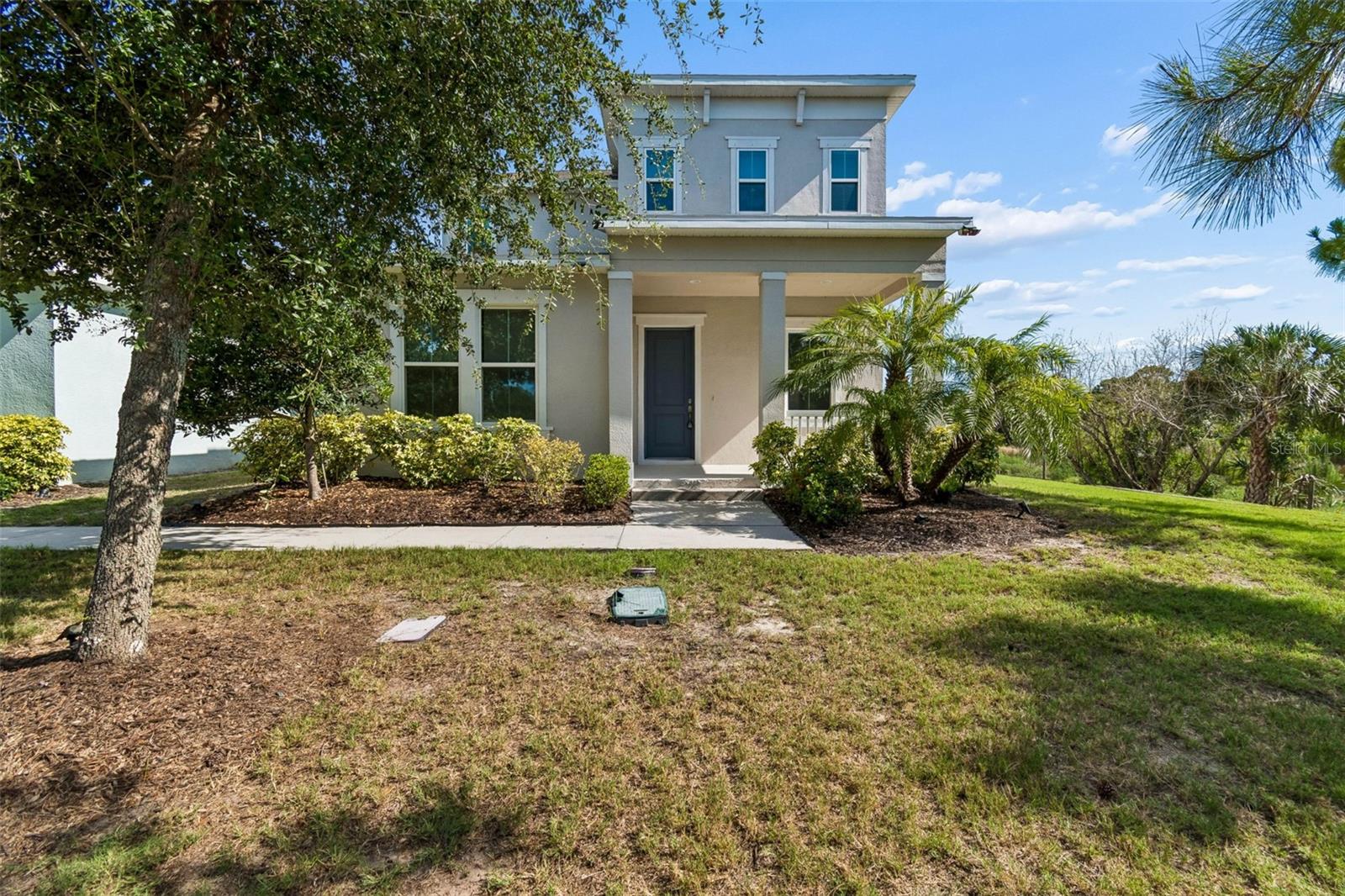 Welcome to 803 Winterside Drive, a beautifully designed 3 bedroom, 2.5 bath home nestled in the sought-after BayBreeze village of MiraBay, NOTE: HOA includes in its monthly fees: water, trash and landscaping. Built in 2019, this two-story residence offers over 2,170 square feet of thoughtfully designed living space with peaceful preserve views and exceptional community amenities. The heart of the home features an open-concept kitchen and family room, complete with quartz countertops, stainless steel appliances, double wall ovens, a gas cooktop with pot filler, and abundant cabinetry perfect for everyday living and entertaining. The spacious first floor primary suite provides a private retreat with a dual-sink vanity, and walk-in closet. Upstairs, you’ll find two additional bedrooms, a full bath with double vanity, and a versatile loft ideal for a home office, media room, or play space. Step outside to the screened lanai where double French doors create seamless indoor outdoor living, offering the perfect setting to relax while enjoying tranquil preserve views and beautiful Florida sunsets. Additional highlights include a 2 car garage, interior laundry room, natural gas, hurricane shutters, and modern finishes throughout. Residents of MiraBay enjoy resort-style living with an impressive collection of amenities including a clubhouse, café, fitness center, resort pool, tennis and pickleball courts, basketball courts, playgrounds, parks, walking trails, water access, and a full calendar of community activities. Conveniently located near shopping, dining, waterfront parks, major commuter routes, Tampa, St. Petersburg, and Florida’s Gulf Coast beaches, this home offers the perfect combination of comfort, style, and an exceptional lifestyle.
