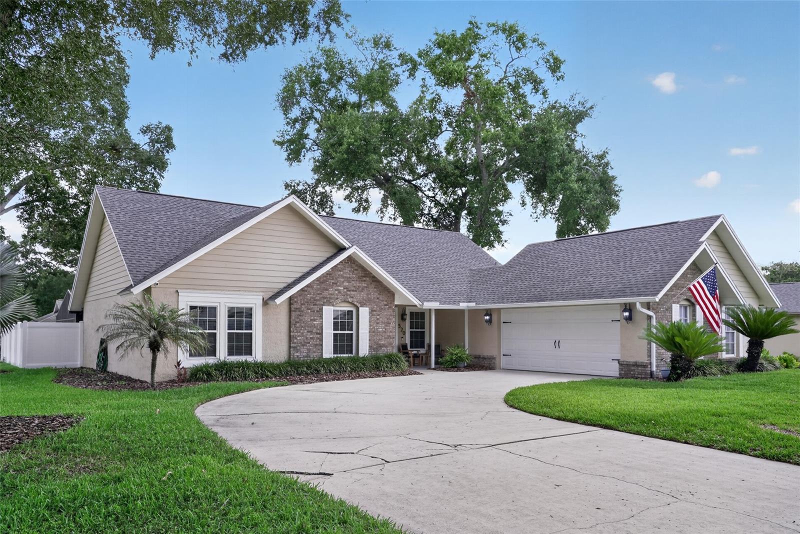 Charming 3 Bedroom/2 Bath POOL home on corner lot. Move-in ready. Title and laminate throughout. No carpet. Vaulted Living Room with sliding doors that lead to the refreshing pool with screened enclosure. Large fenced yard. Kitchen features granite counter tops, stainless steel appliances, and a cozy breakfast nook. Large laundry room provides plenty of storage. Primary bedroom has view of the pool, his and hers closets and en suite bathroom. Two nicely sized guest rooms are light and bright. Roof - 2020, Pool Resurfaced - 2026, Windows & Slider - 2018, Fence - 2022.