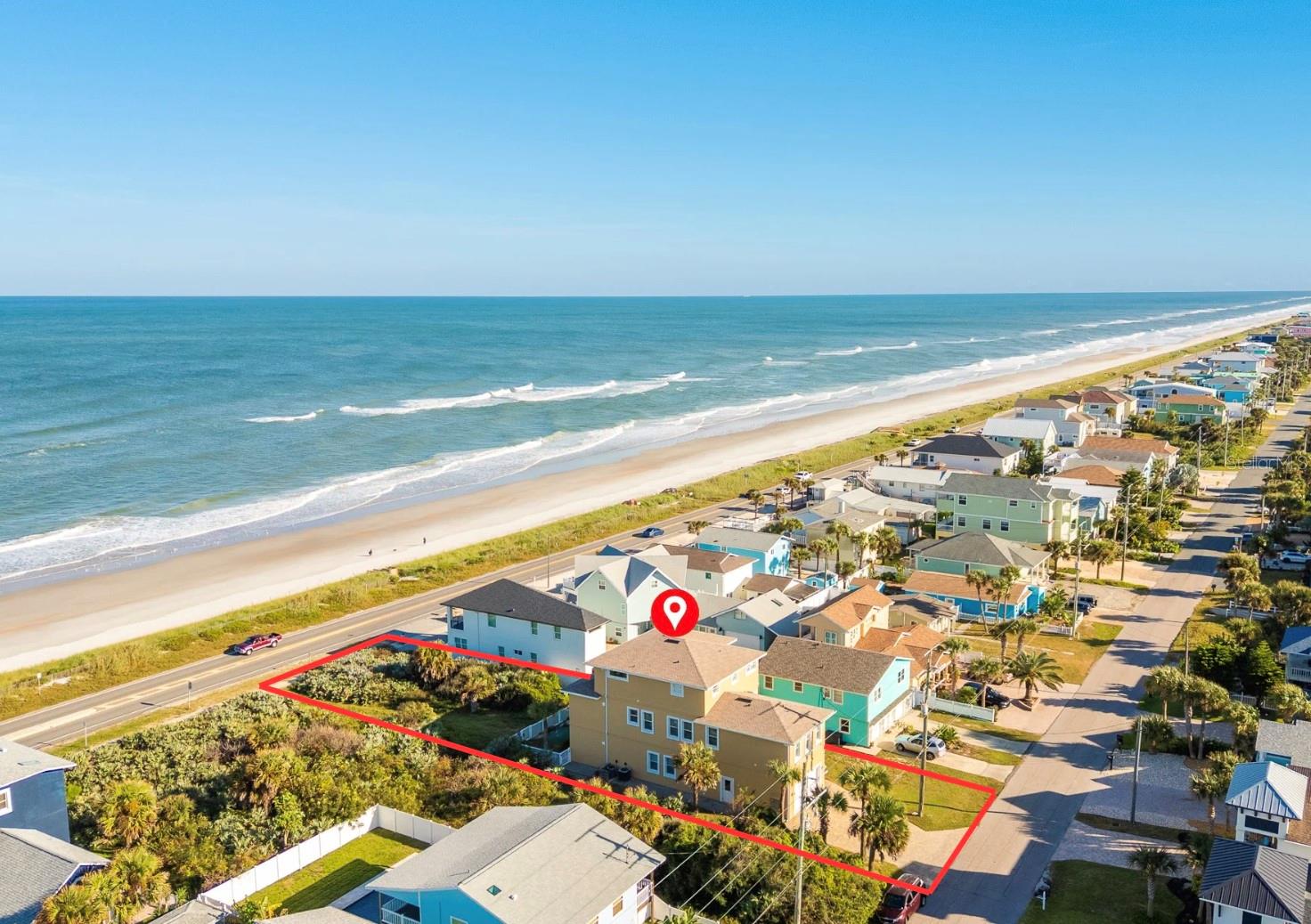 Oceanfront Land + Luxury (already built) Home Package - Two Parcels Offered Together!
An extraordinary opportunity to own 50 feet of direct oceanfront land, in Flagler Beach, Florida, plus a custom-built three-story coastal residence located directly behind it - both parcels included in one offering.
Together, these two properties create a rare 50-foot wide by approximately 210-foot deep (10,500 sq ft) beachfront estate, stretching from Ocean Shore Blvd to S. Central Avenue. The front parcel (50' x approx. 105') is a buildable oceanfront lot, offering the perfect setting for a future guest house, resort-style pool, or additional oceanfront living space.
The rear parcel (50' x approx. 105') is home to the beautifully designed 5-bedroom, 4-bath custom residence at 2211 S Central Avenue, offering 4,472 square feet of elevated coastal living with breathtaking Atlantic Ocean views from every level.

Built in 2010 and engineered for durability and comfort, the home was constructed to withstand 140 mph wind loads, combining solid block construction, EIFS exterior insulation system, and modern coastal design.
Recent upgrades provide peace of mind and modern convenience, including:
- New Roof (2024)
- New Gutters & Soffits (2025)
- Updated Electrical Panel (2025)
- Three New HVAC Systems - one on each floor
- Two New 40-Gallon Water Heaters (2025)
- Fresh Exterior Paint (2025)
- Hurricane-Rated Windows & Neuma Doors
Inside, the home offers a versatile layout ideal for multigenerational living or extended coastal stays.
Highlights include:
- 5 Bedrooms | 4 Full Bathrooms
- 4,472 Sq Ft Heated | 5,628 Sq Ft Total
- Private Elevator to All Three Floors
- Two Full Kitchens + Primary Suite Kitchenette
- Game Room + Built-In Office Cabinetry
- Spa-Style Bathroom with Kohler Jetted Tub
- Two Laundry Areas
- Surround Sound & Ceiling Speakers
- Three Ocean-View Decks
The top-floor primary suite offers a private sanctuary with its own sitting area, kitchenette, spa bath, and private balcony overlooking the Atlantic.
Outside, the property features a paved driveway, vinyl fencing, stone walkways, and low-maintenance landscaping designed for coastal living.
But what truly sets this offering apart is the additional oceanfront parcel, providing a once-in-a-generation opportunity to create a true beachfront compound.
Build a guest house, design a resort-style pool, or preserve the land as your private oceanfront sanctuary.
Opportunities like this, owning both the view and the land that protects it, are extraordinarily rare along this stretch of Florida coastline.
Whether envisioned as a private coastal estate, luxury vacation retreat, or multi-generational beach compound, this unique two-parcel offering delivers flexibility, privacy, and the ultimate oceanfront lifestyle.
Two Parcel IDs Included in Sale
Combined Dimensions Approximately 50' x 210'
Experience the freedom of owning the oceanfront.